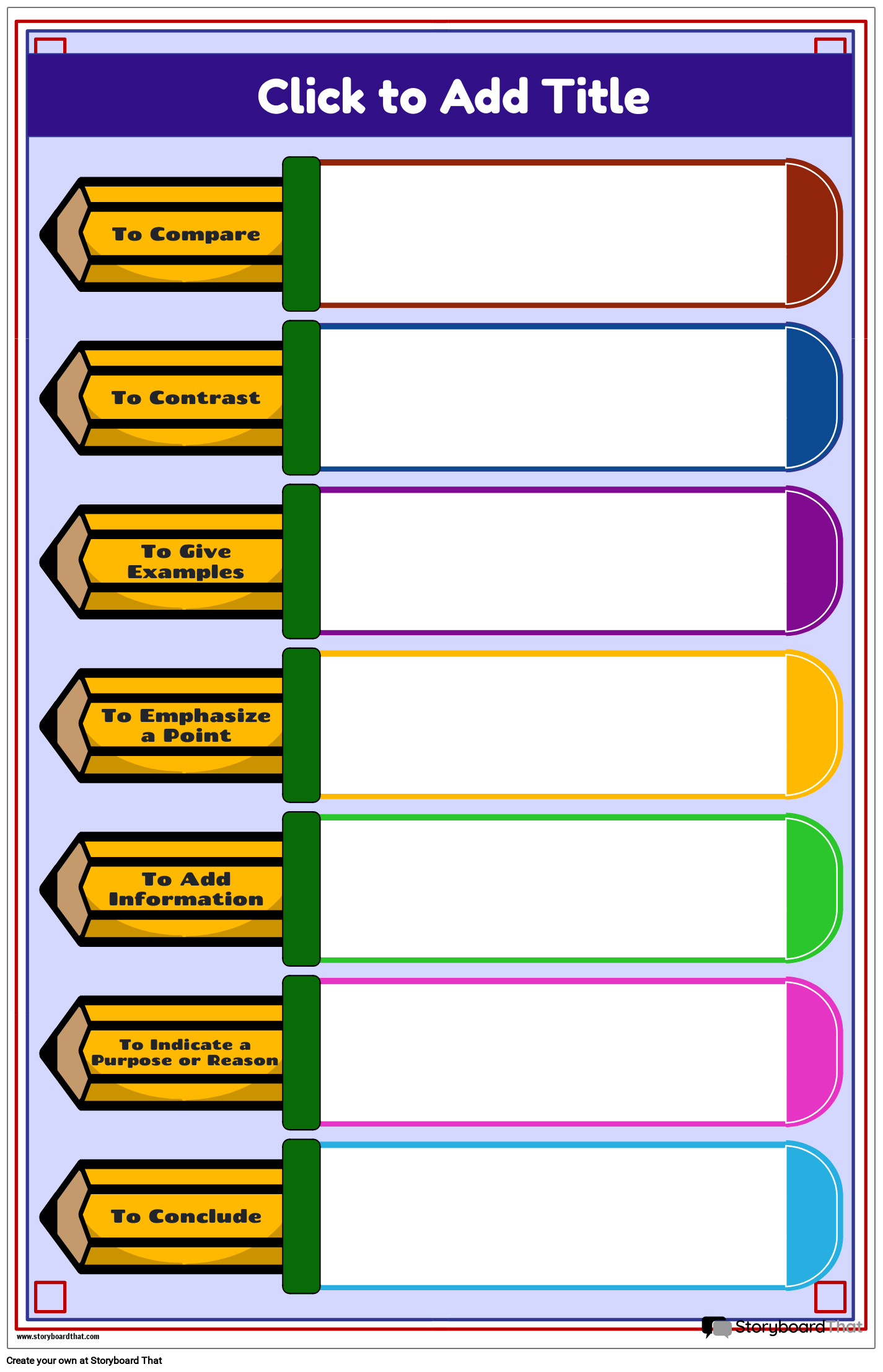PENCIL THEMED - TRANSITION WORDS POSTER