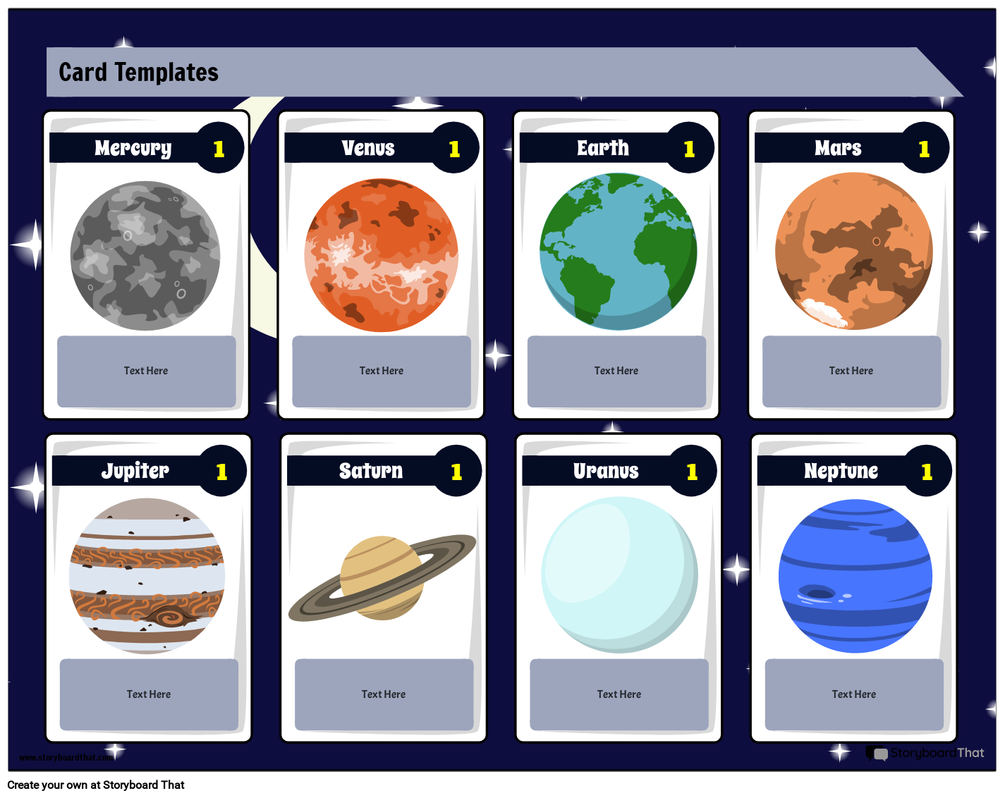 Planet Card Game Template