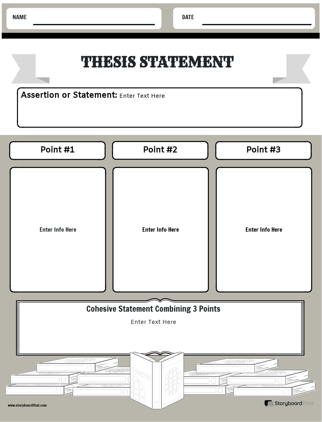 Books Based Thesis Statement Worksheet Outline
