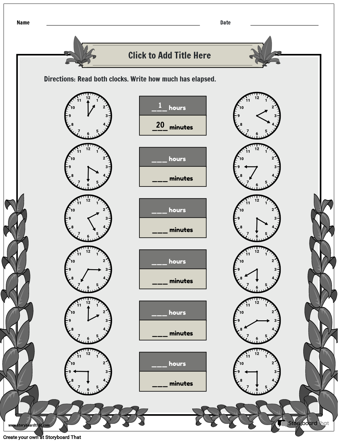 Earlier and Later Elapsed Time Worksheet