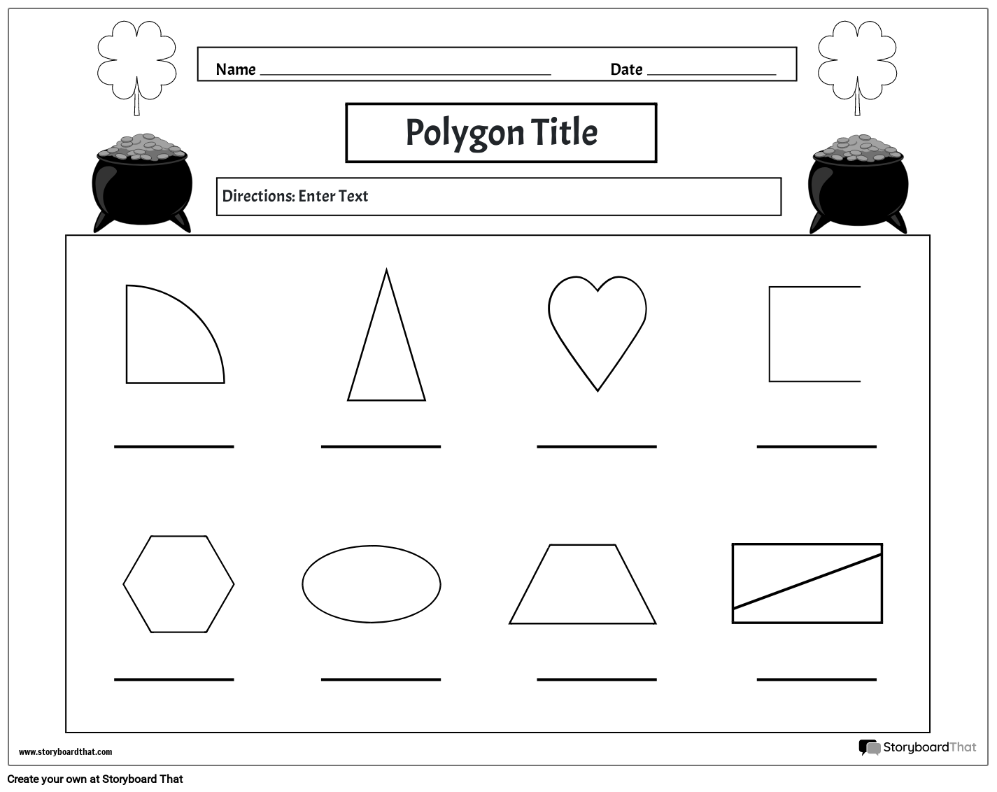 Polygon irish theme worksheet