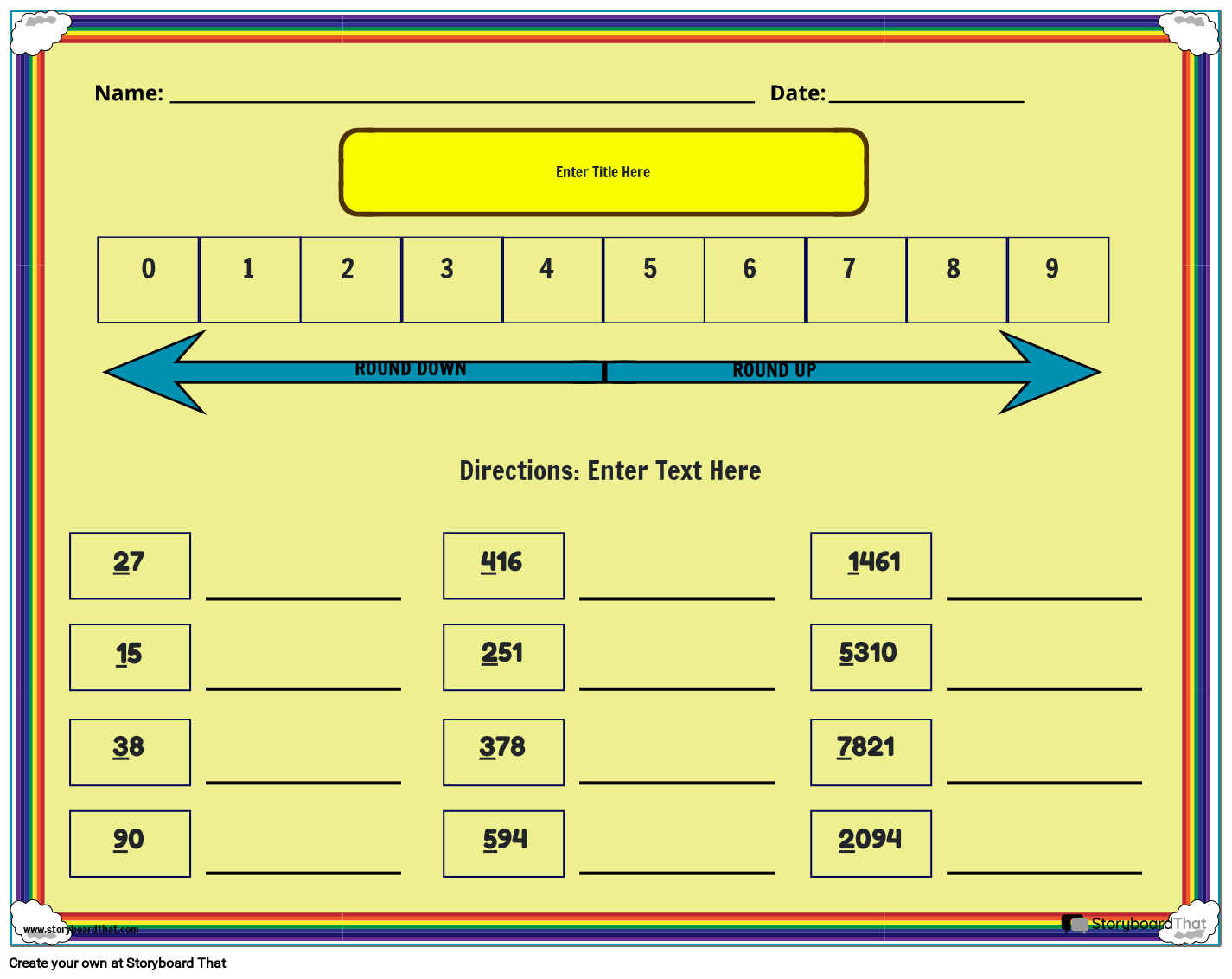 Print-ready rounding tens and hundreds worksheets