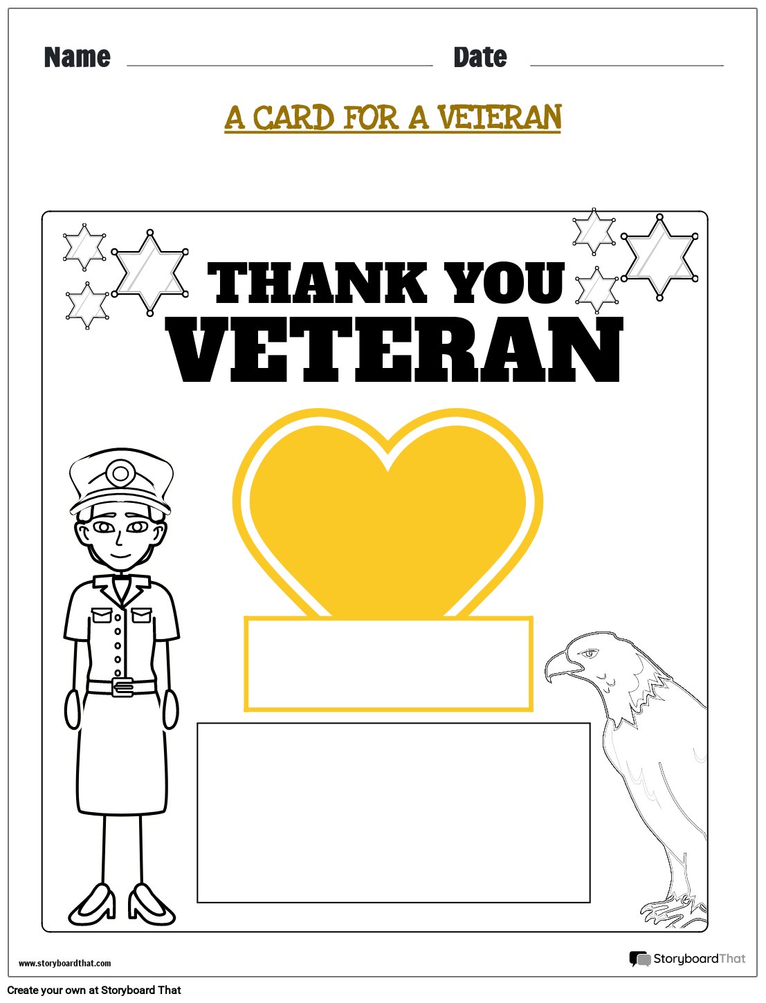 Printable Card for veterans