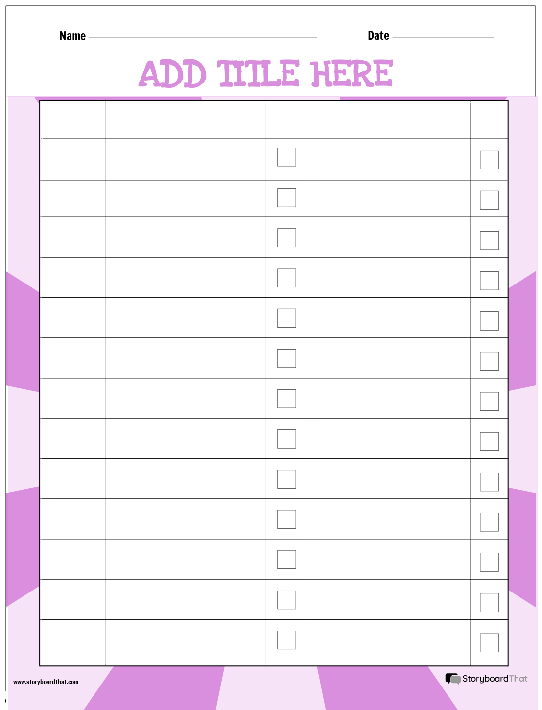Purple Spiral Background Based Table Worksheet Design