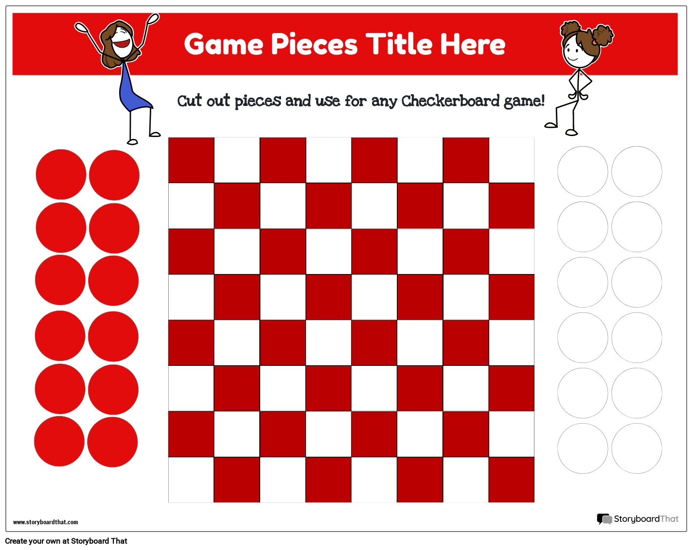 Red Checkerboard Themed Game Worksheet Template