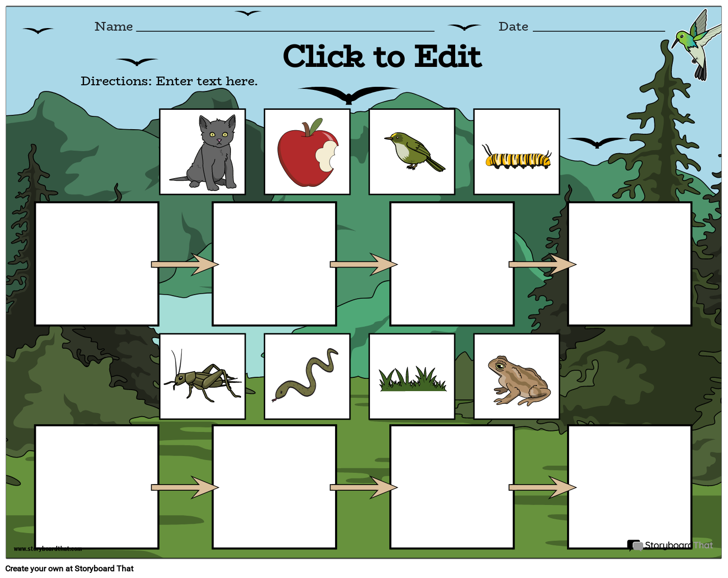 Printable Food Chain Handout With Mountains Storyboard