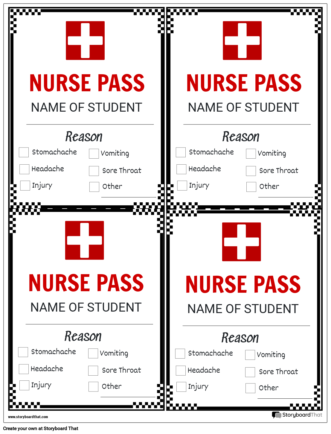 Printable Nurse Pass
