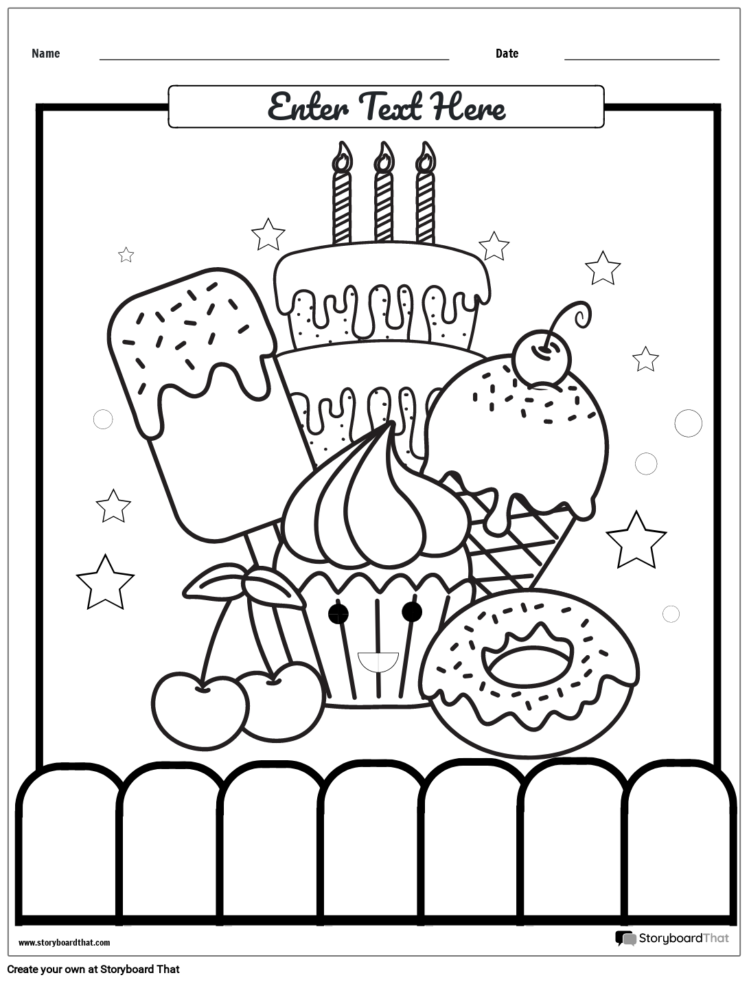 Printable Sweet Treats Coloring Page