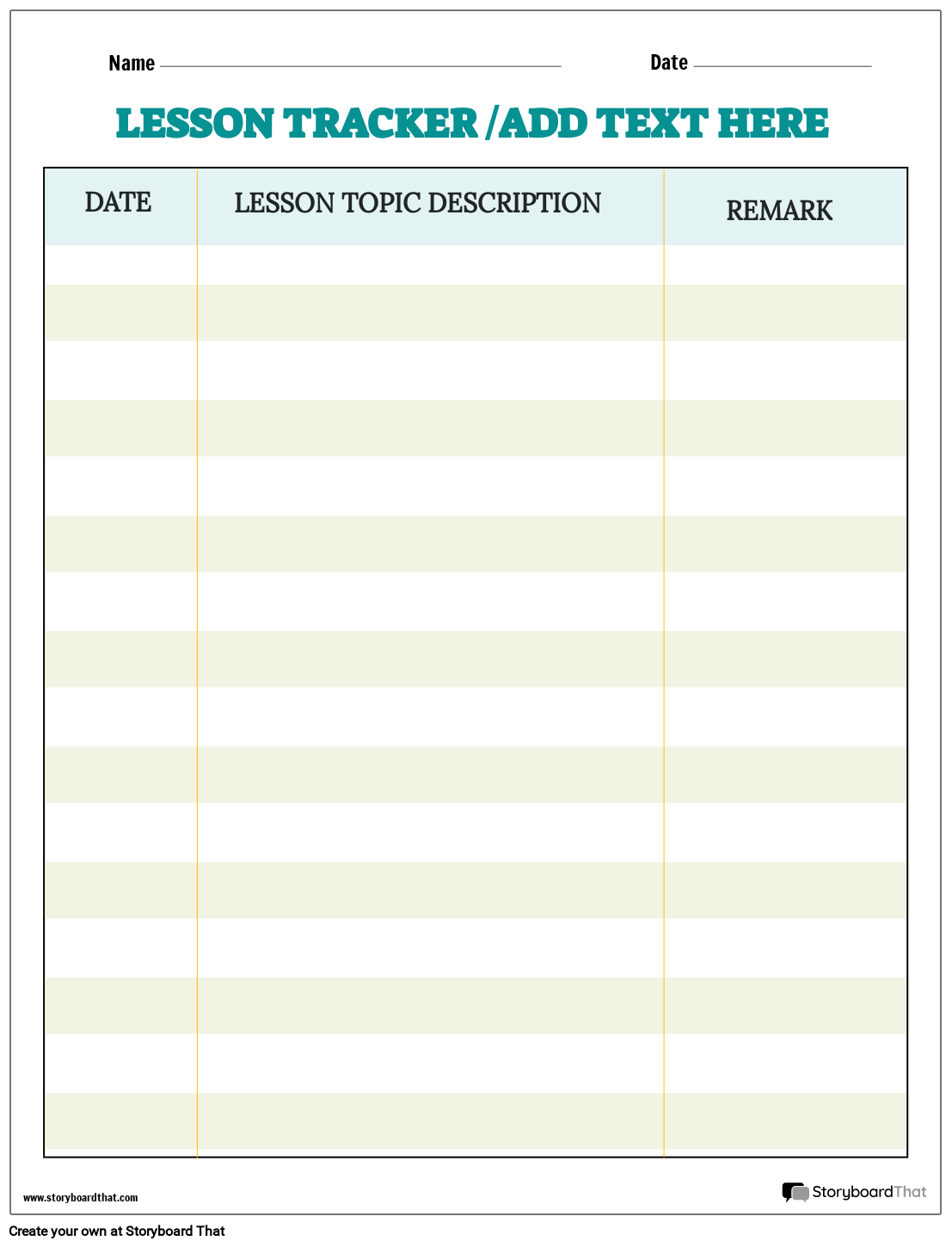 Solid Lines Based Table Worksheet Template
