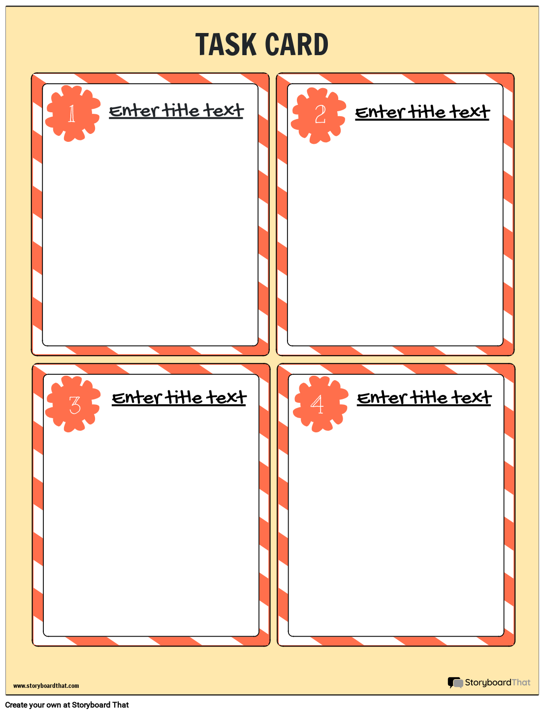 Printable task card worksheet