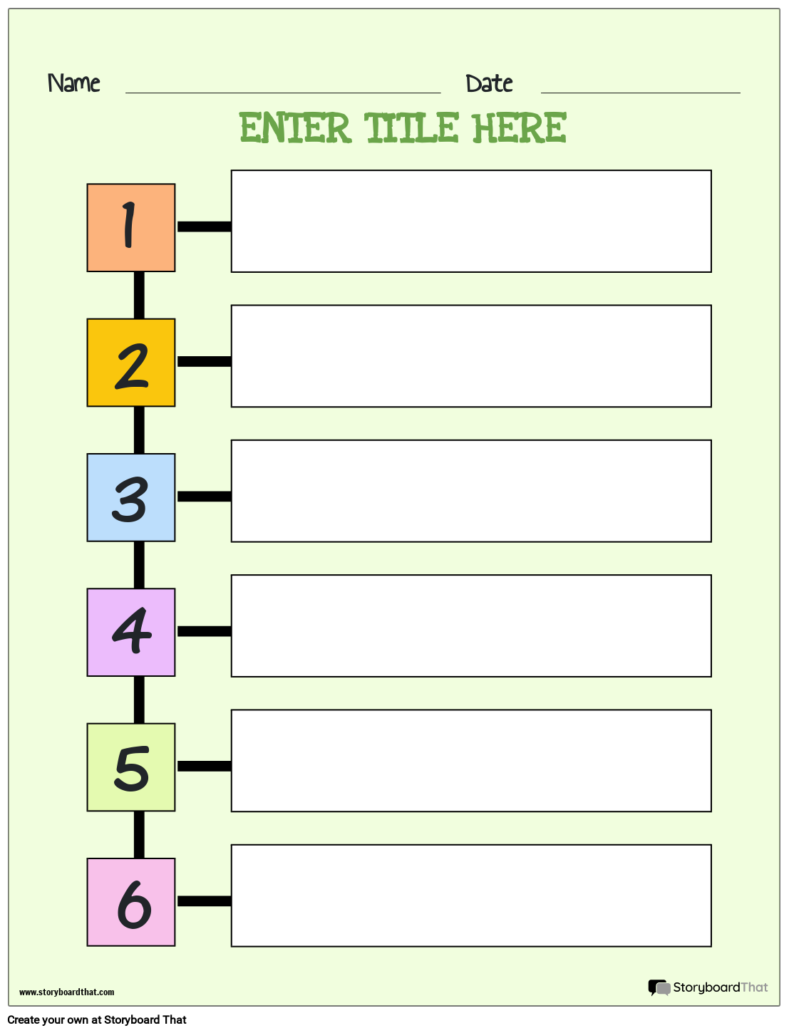 Colorful Customizable Tier List Worksheet with Numbers