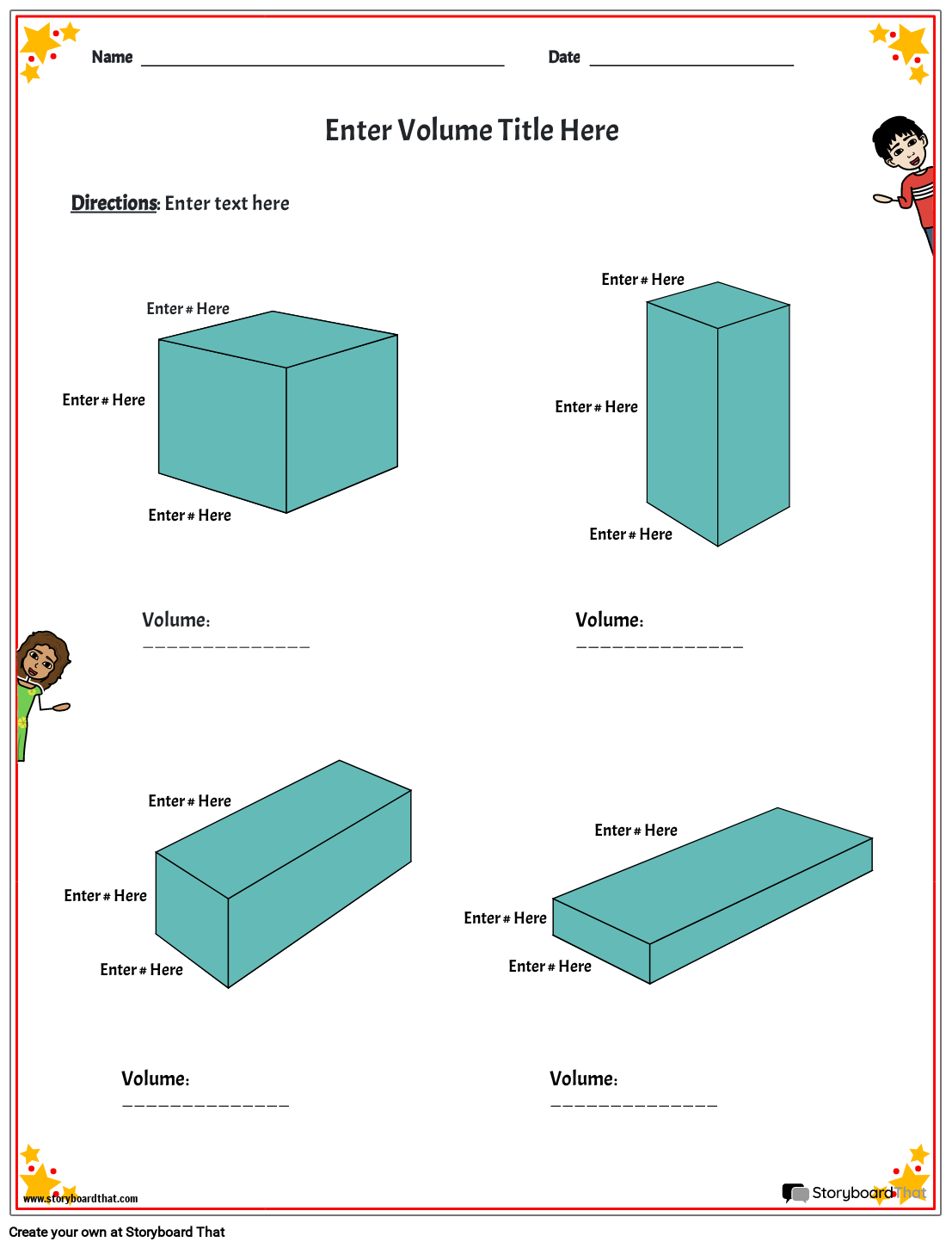 Printable volume worksheet rectangular prisms