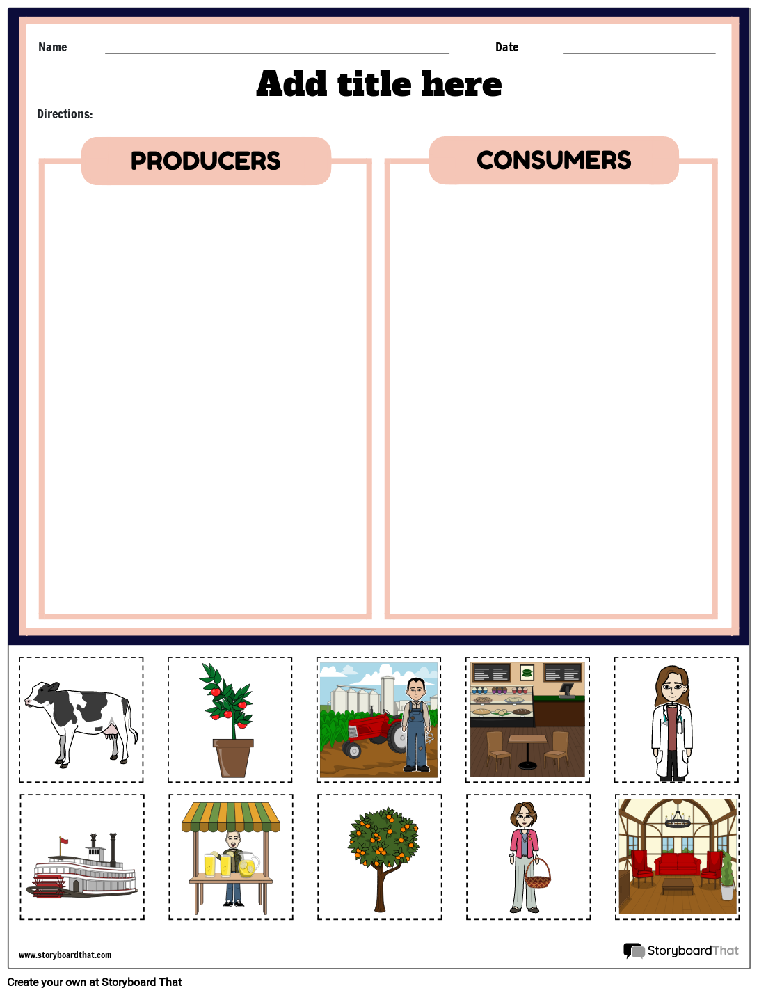 Producers, Consumers, and Decomposers Cut-and-paste Worksheet