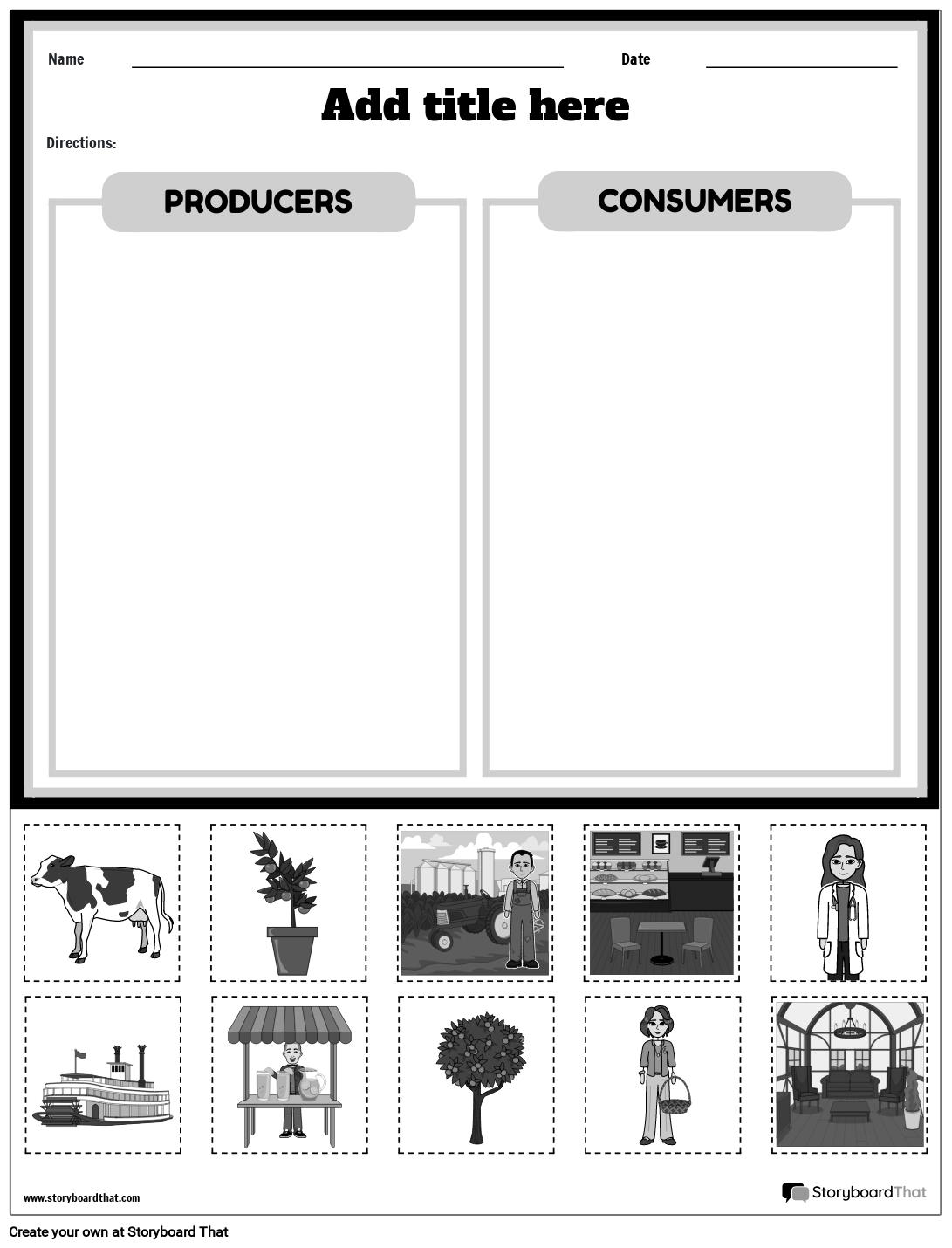 Producers and Consumers Cut-and-paste Worksheet