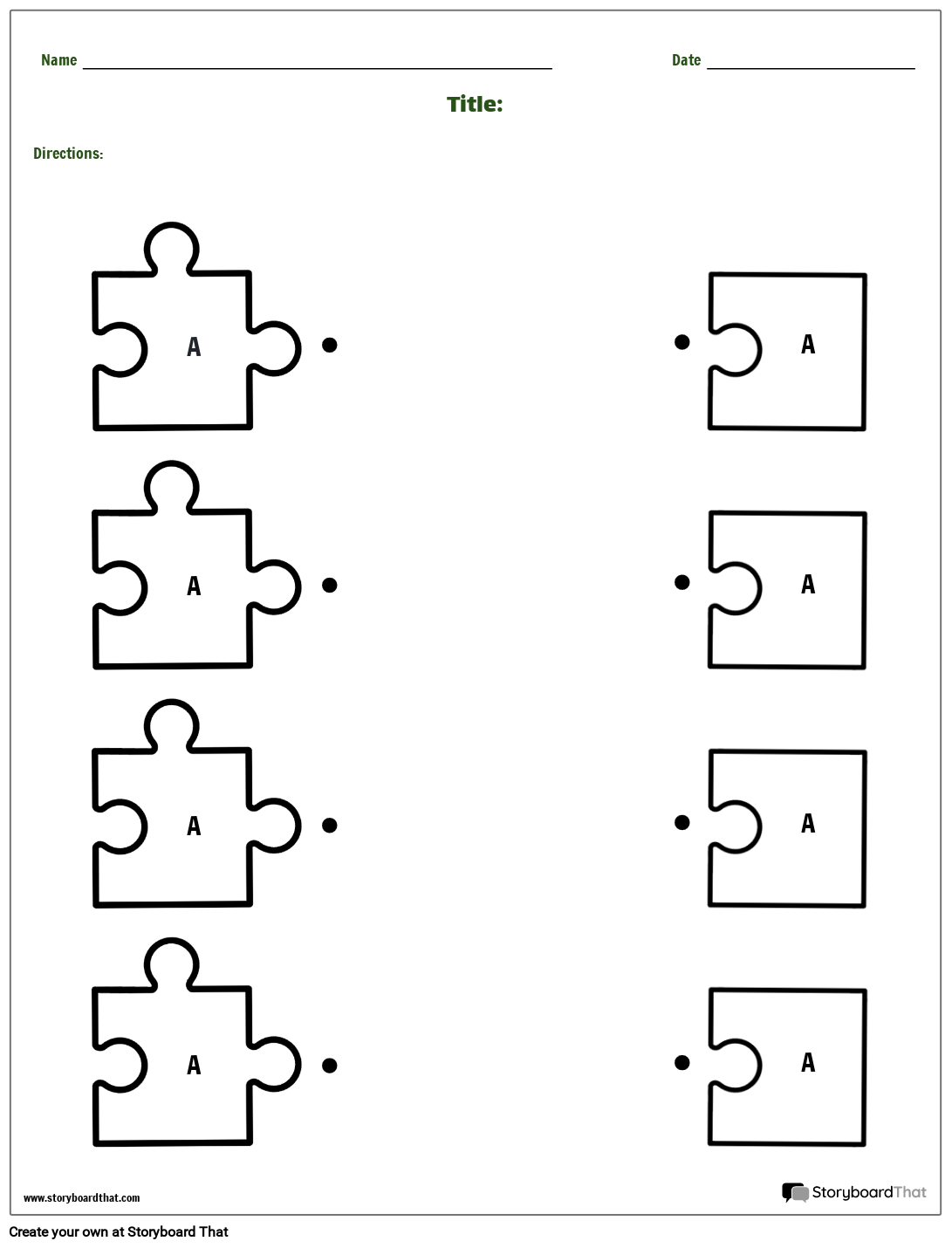 Puzzle Matching Type Template