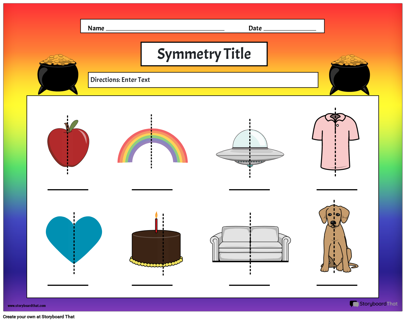 axis of symmetry worksheets