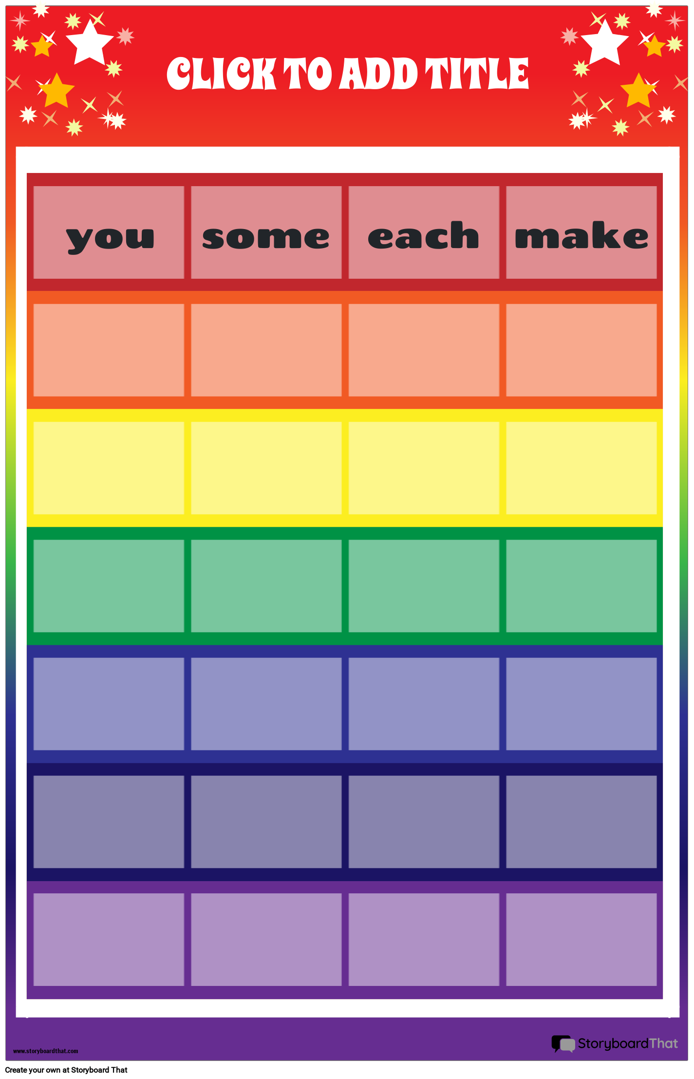 RAINBOW THEMED - SIGHT WORDS POSTER