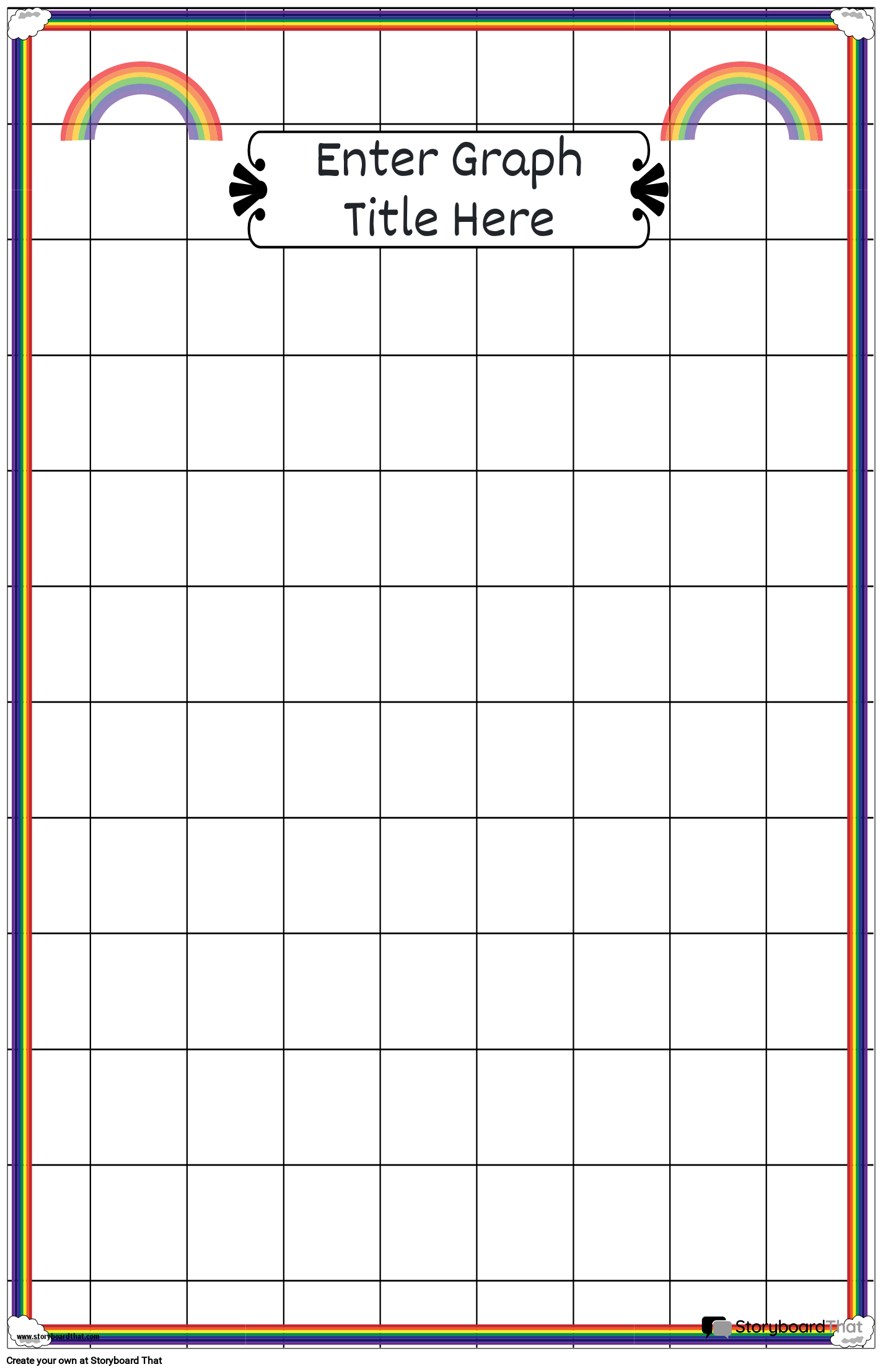 Rainbow Themed Graph Paper Poster Storyboard por templates