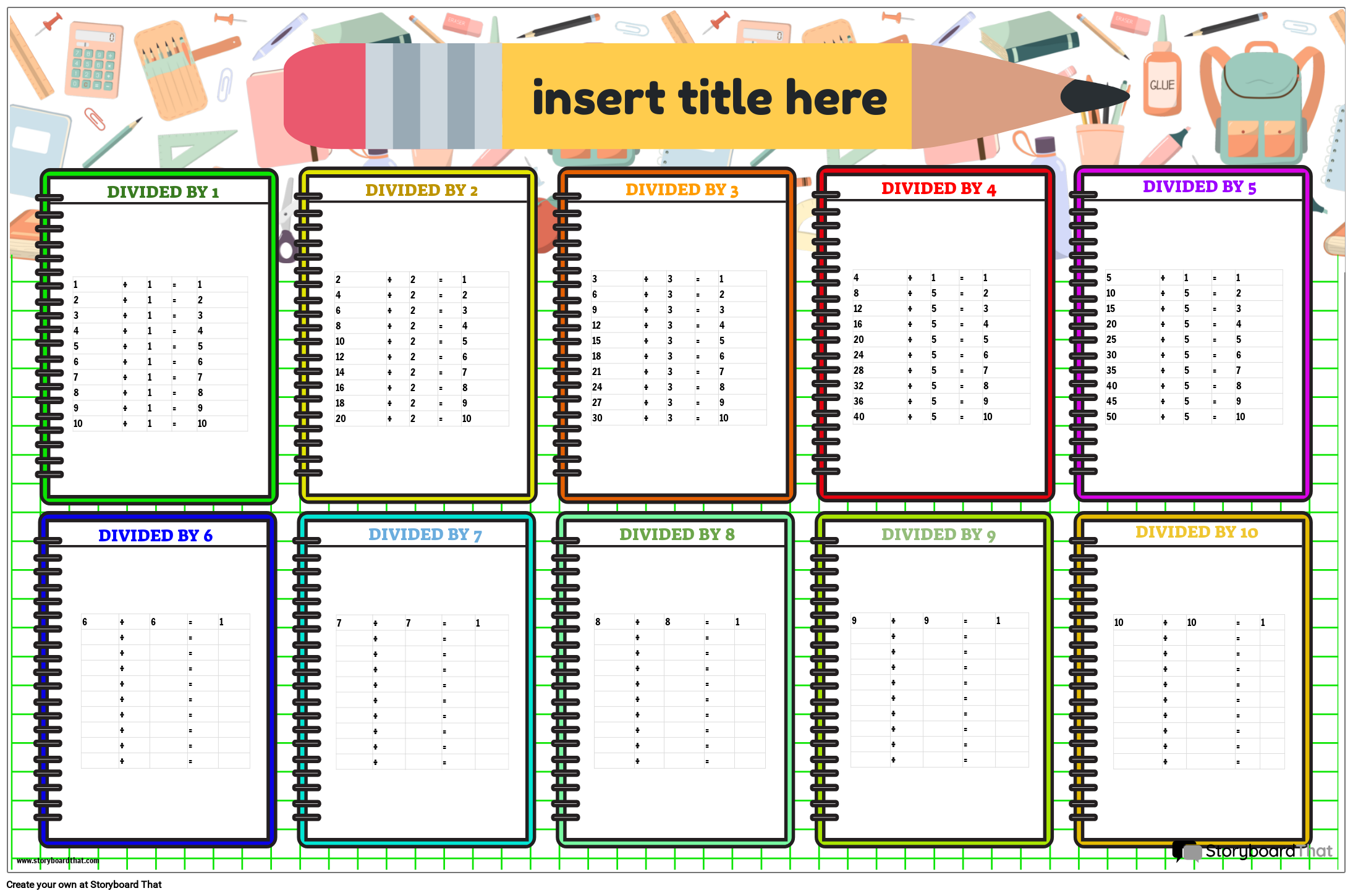 School Division Chart Template