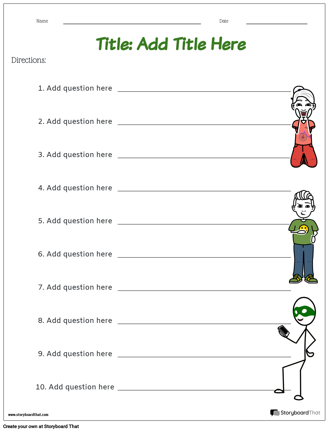 Short answer tests and quizzes worksheet