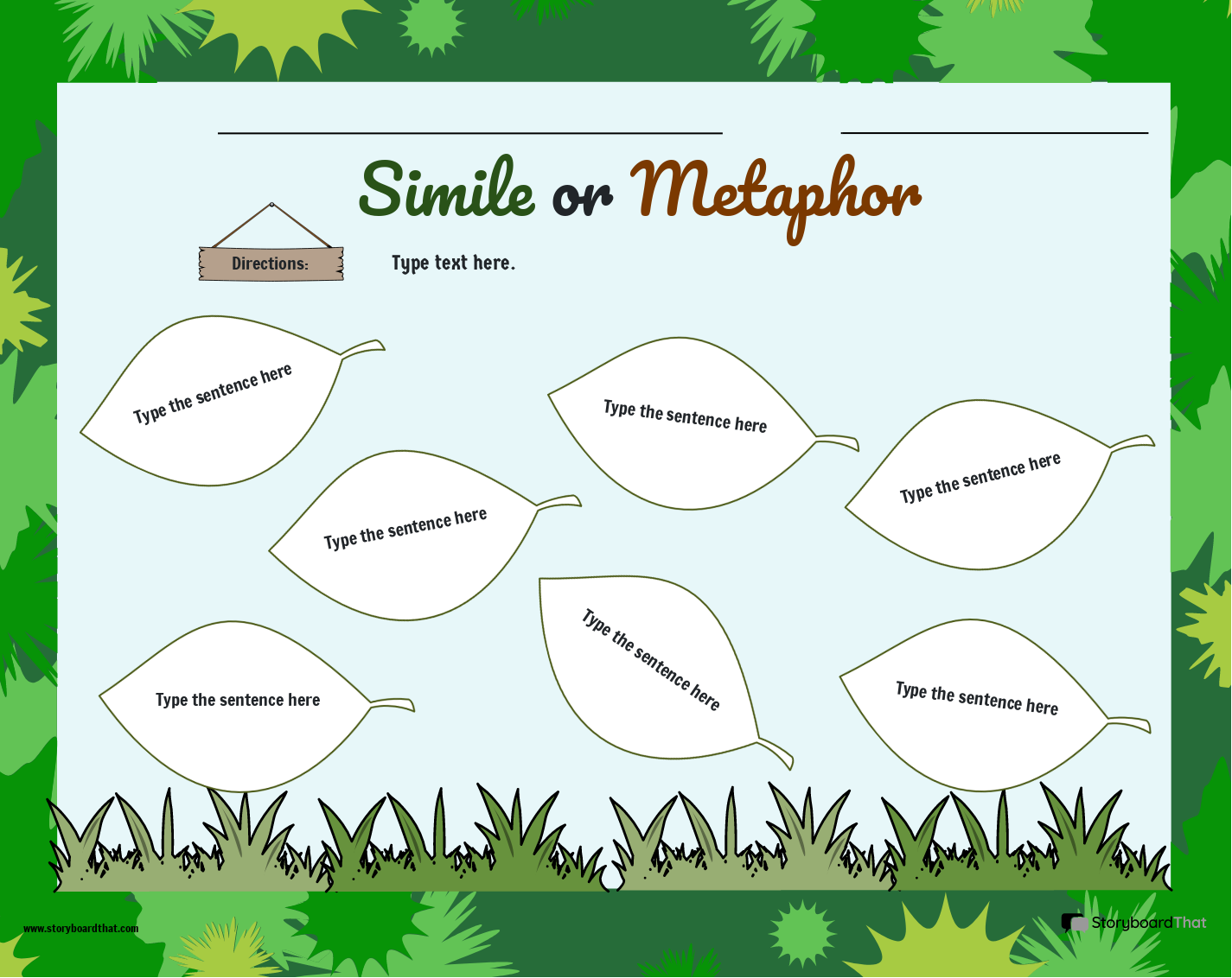 Simile and Metaphor Garden Themed Activity