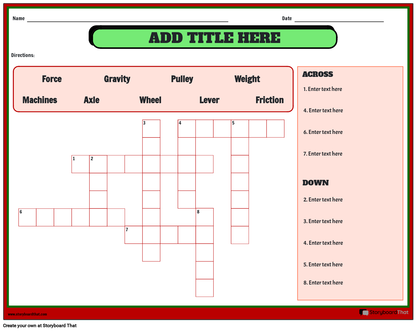 Simple Machine Crossword - Learning Fun and Critical Thinking Skills for Childr