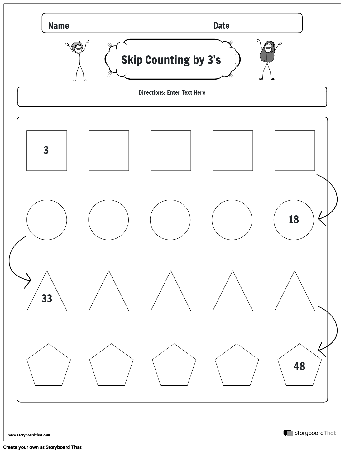Skip Counting Worksheet Simple