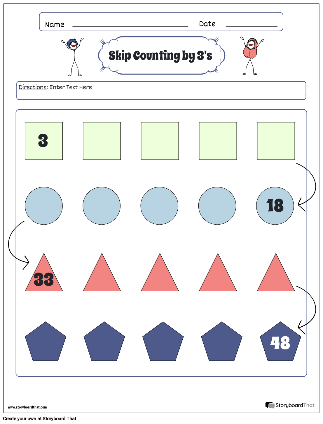 Skip Counting Worksheets Math Number Line Studies StoryboardThat