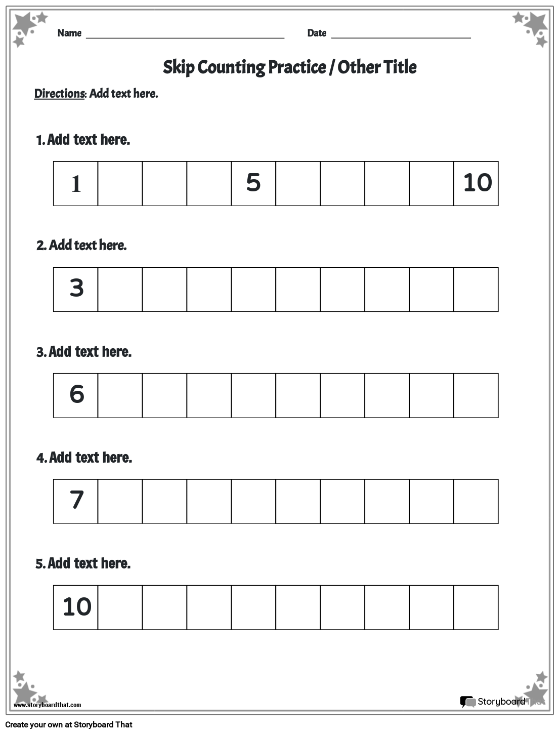 Free Skip Counting Worksheets At StoryboardThat