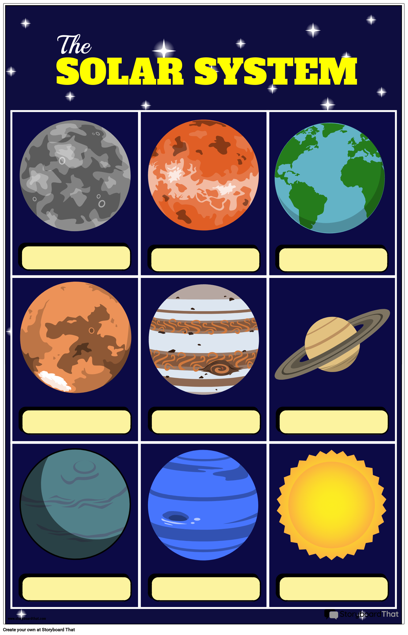 Planet Chart Graphic Organizer