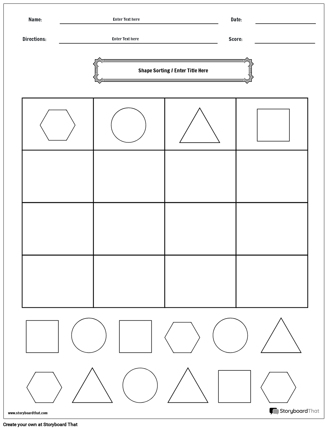 Free Shape Sorting Worksheets: Customize and Print
