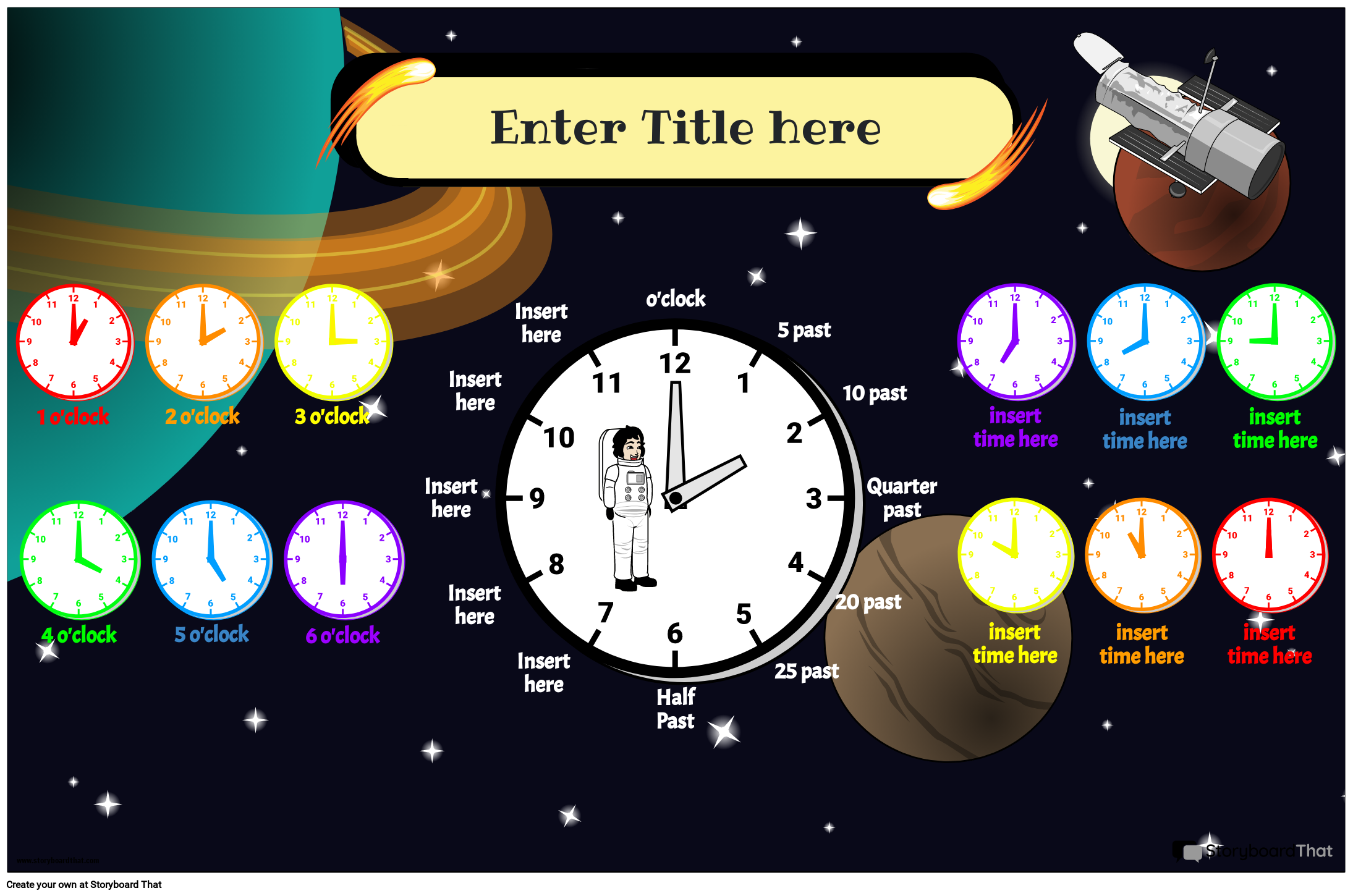 Space-themed Clock Poster