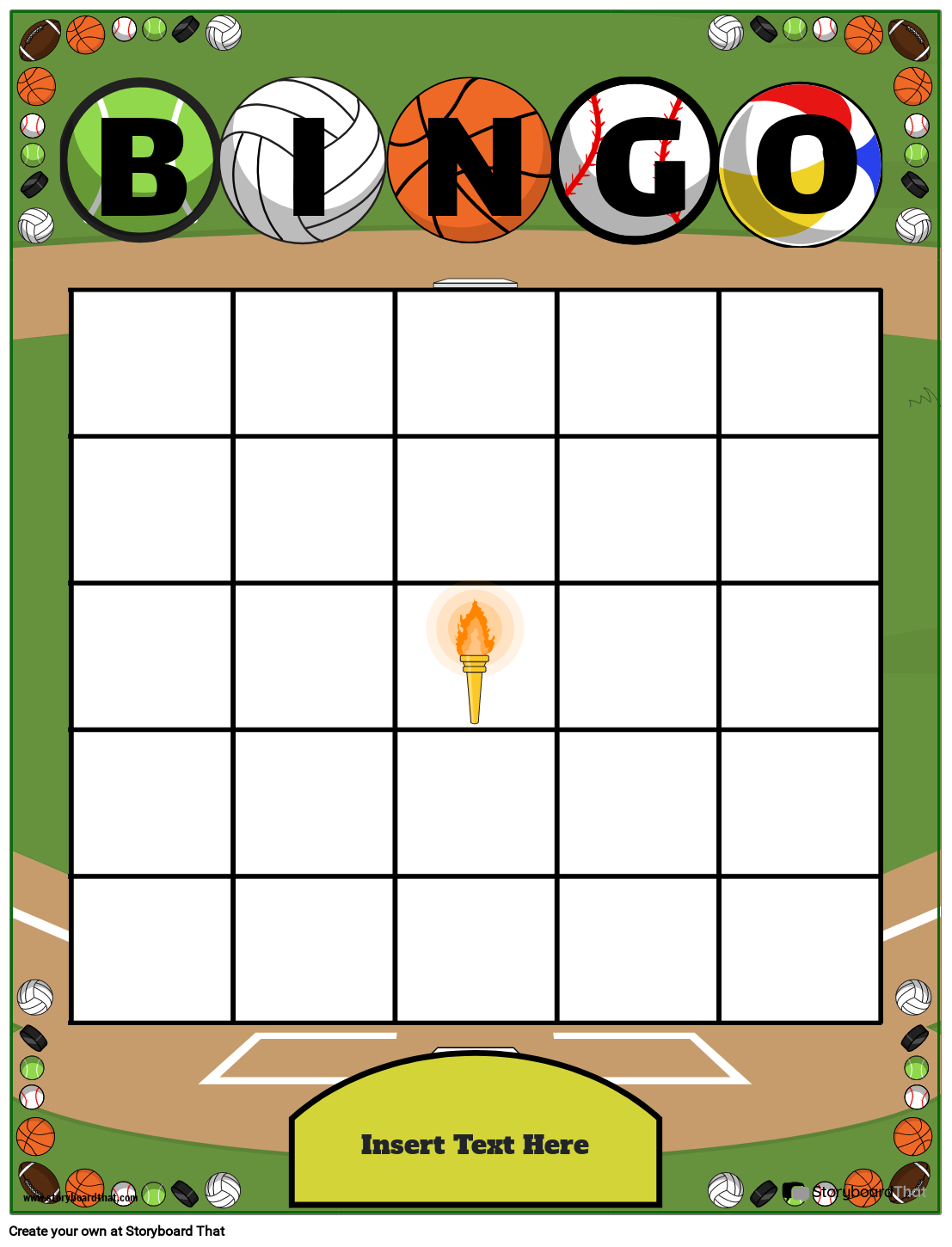 Sports-Themed Bingo Board Template