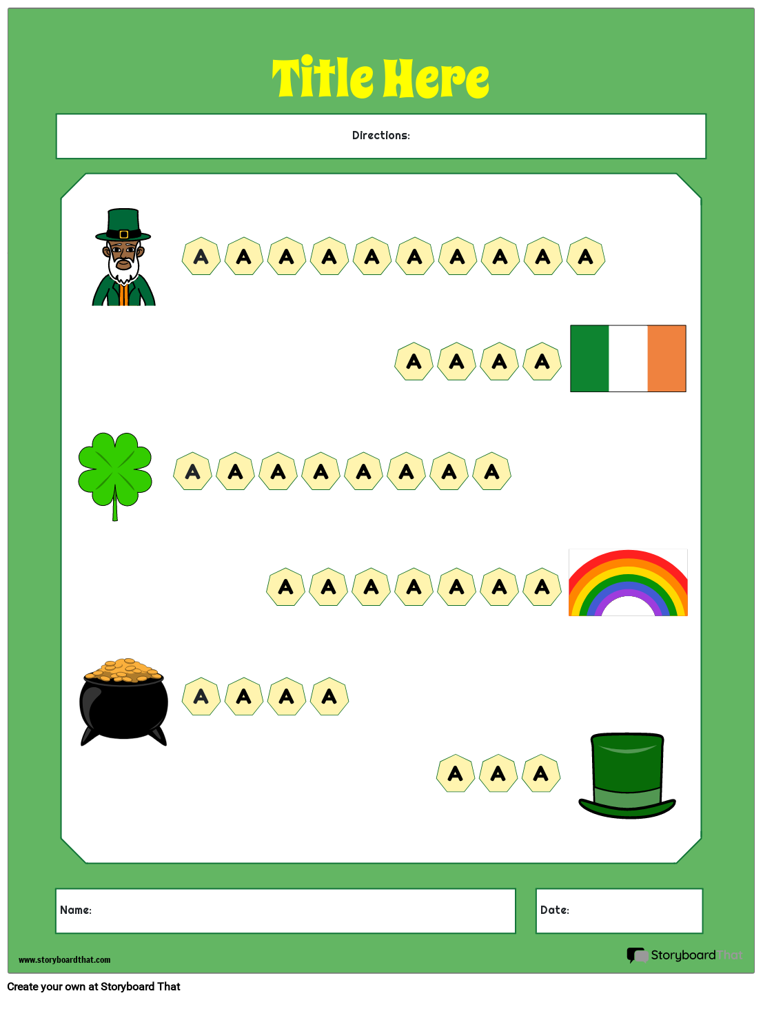 St. Patrick's Day Missing Letters