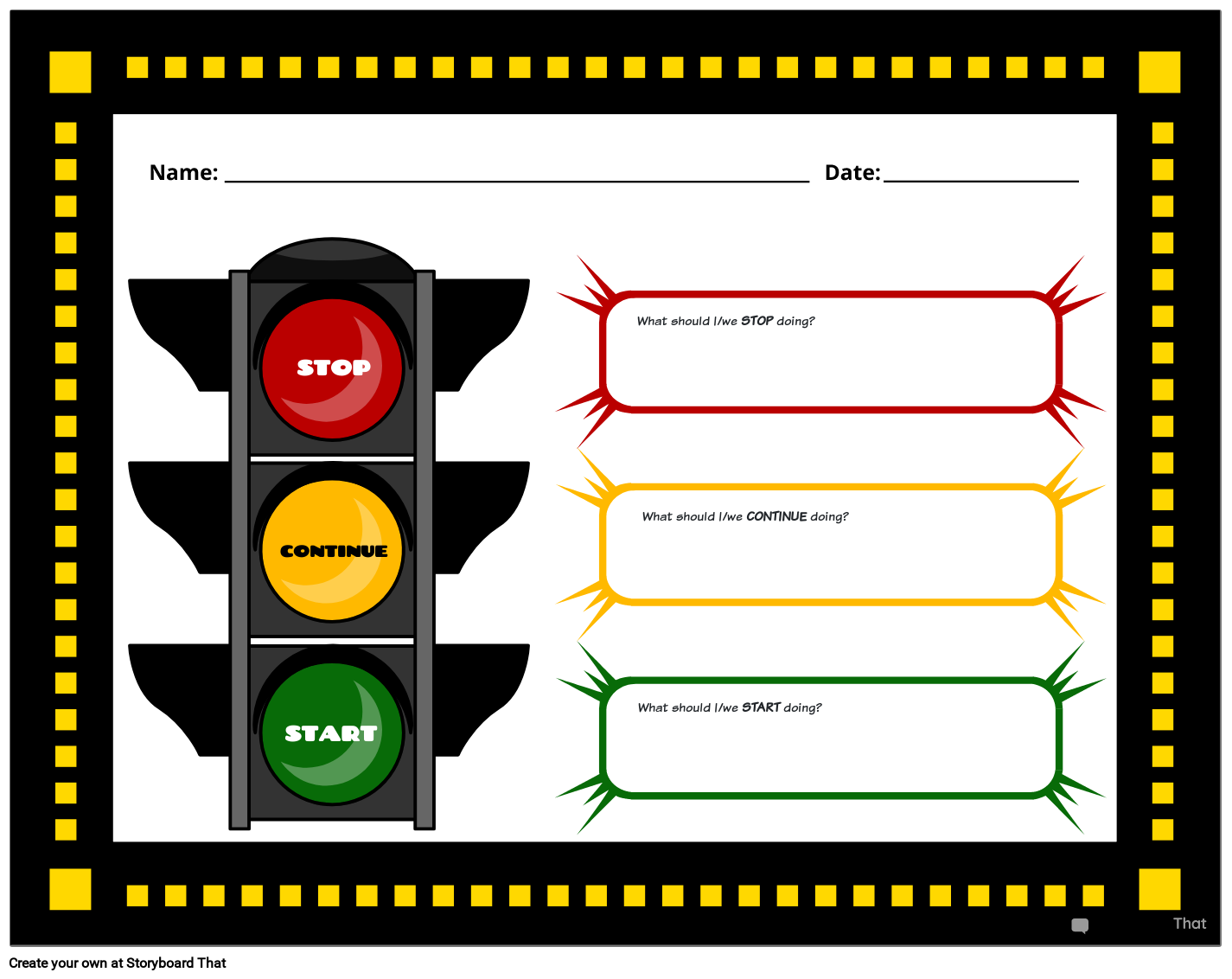 Traffic Lights Bell Ringer Worksheet Design