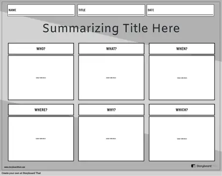 Summarizing Worksheets — Summarizing Maker | StoryboardThat