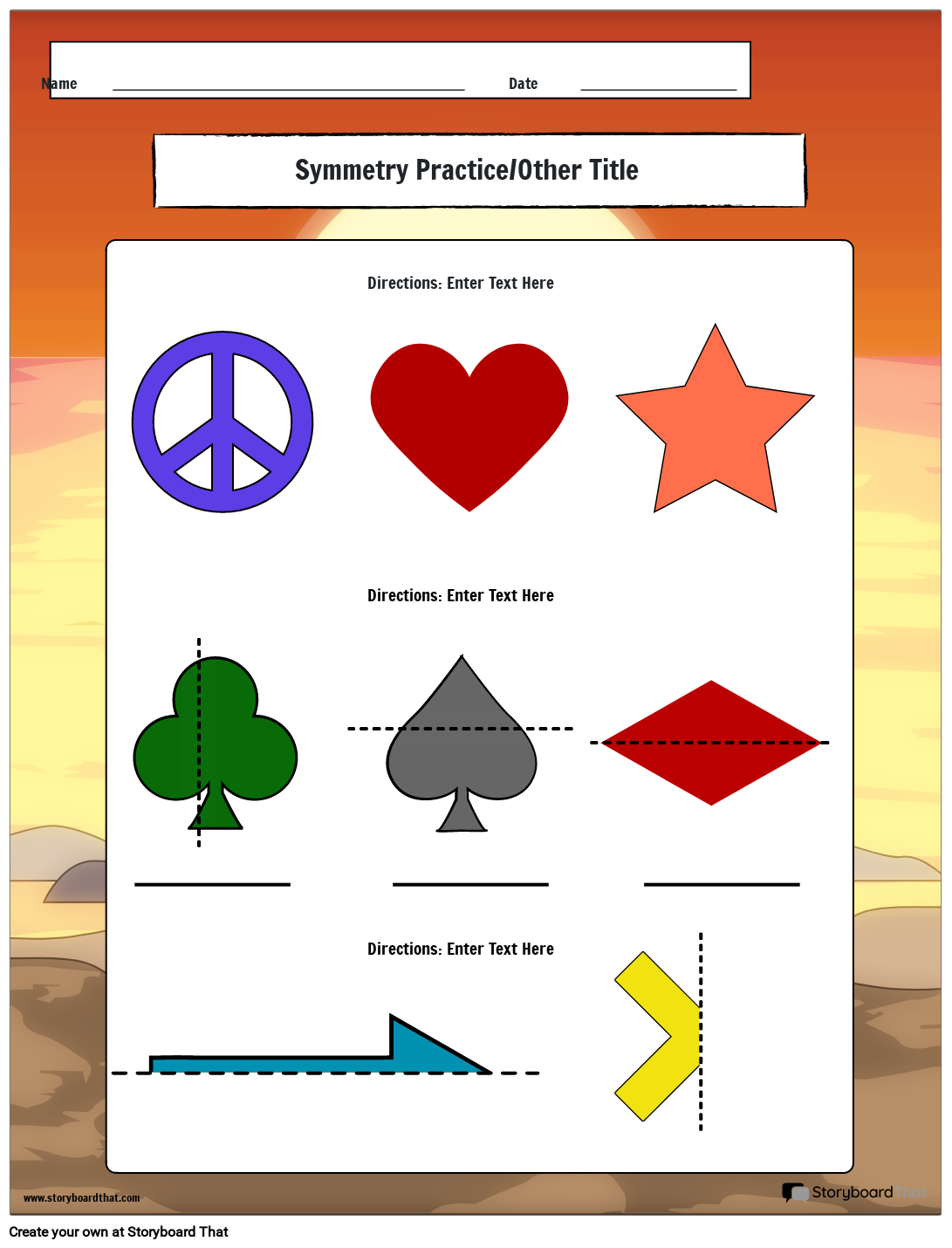 Summer themed lines of symmetry worksheets