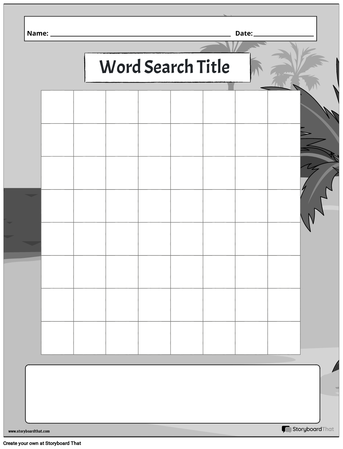 summer word search BW
