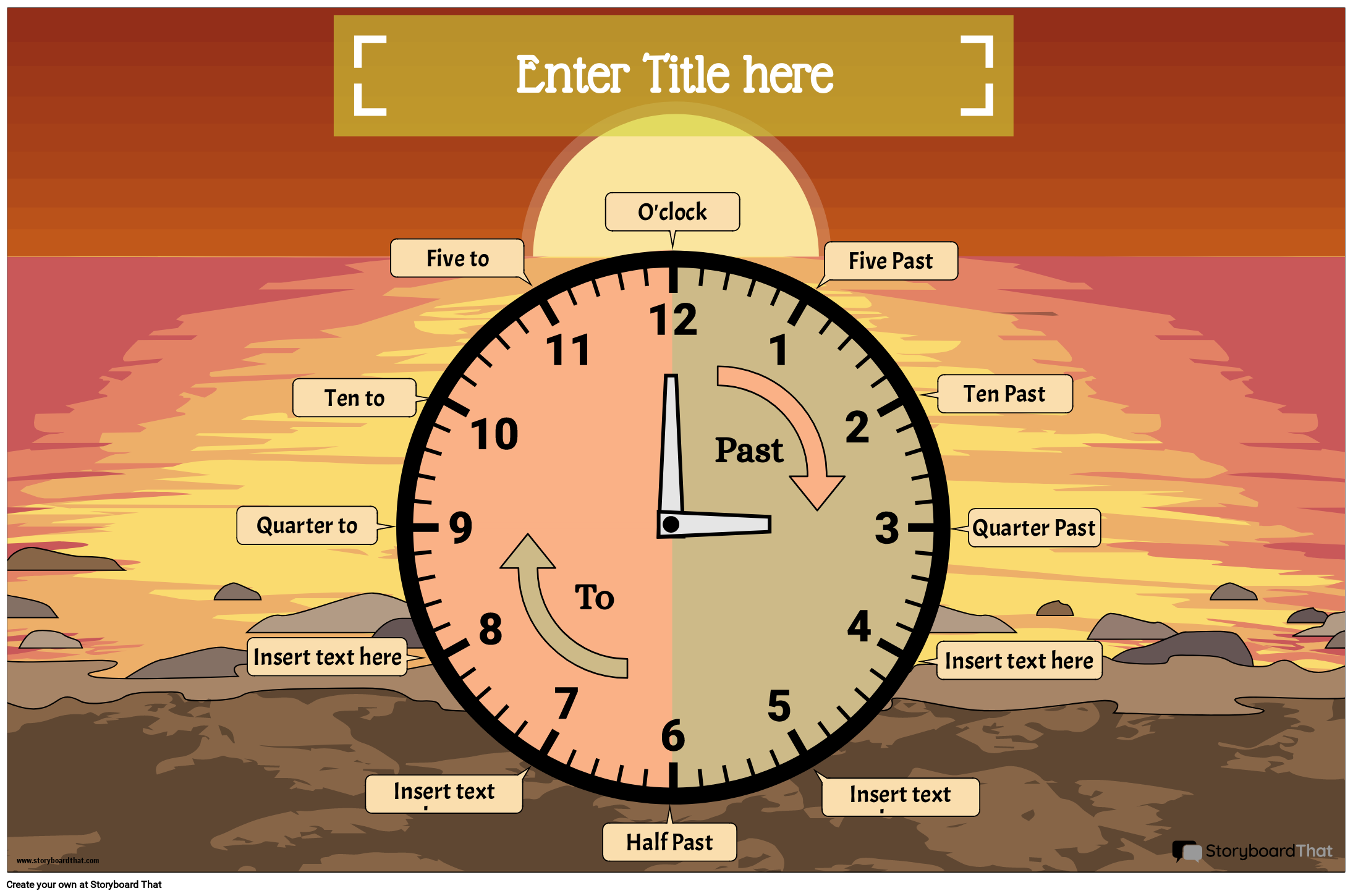 Sunset-themed time Poster