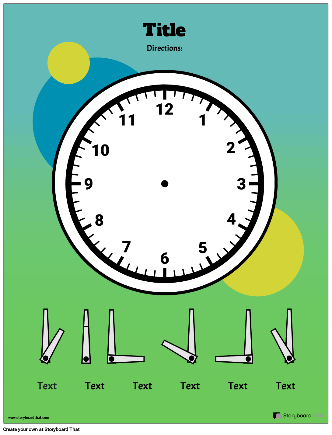 Print-Ready Clock Poster Worksheet for Telling Time
