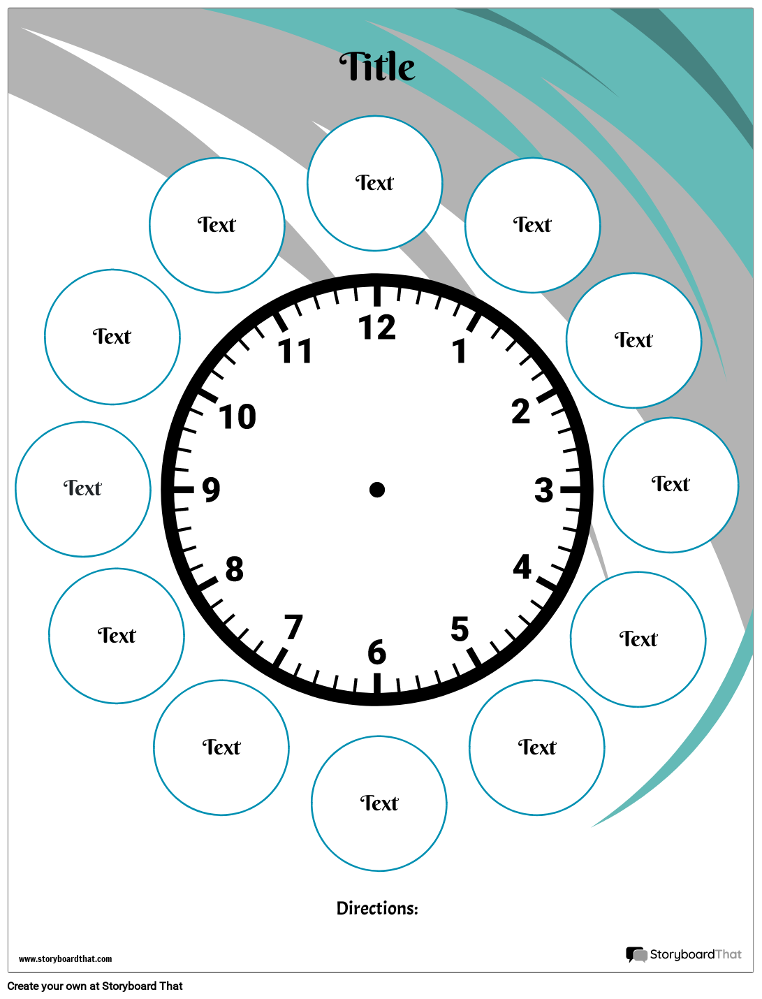 Blank Big Clock Template for Reading Time