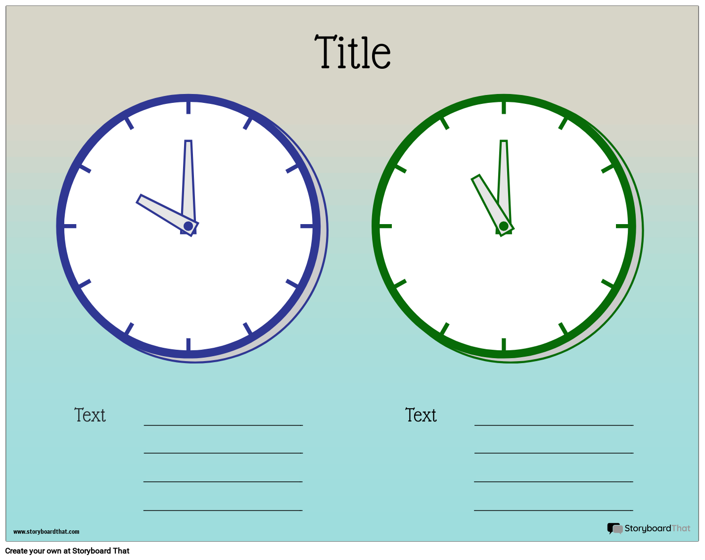 Dual Clock Poster for Telling Time