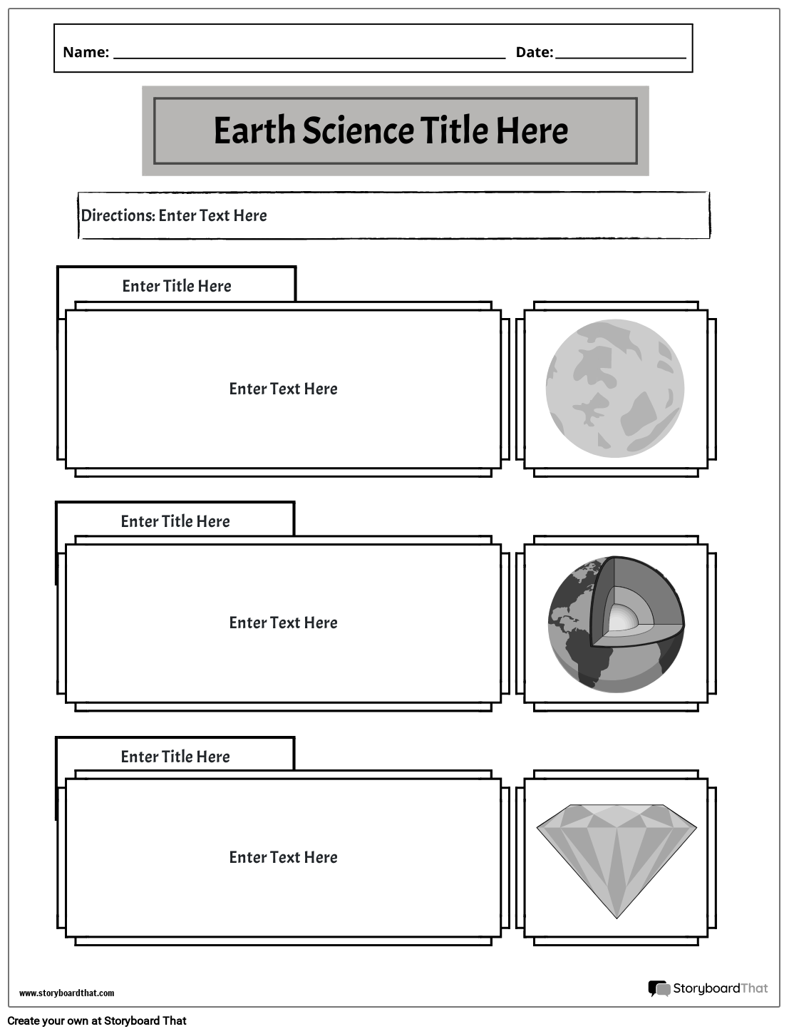Template for earth science - black and white