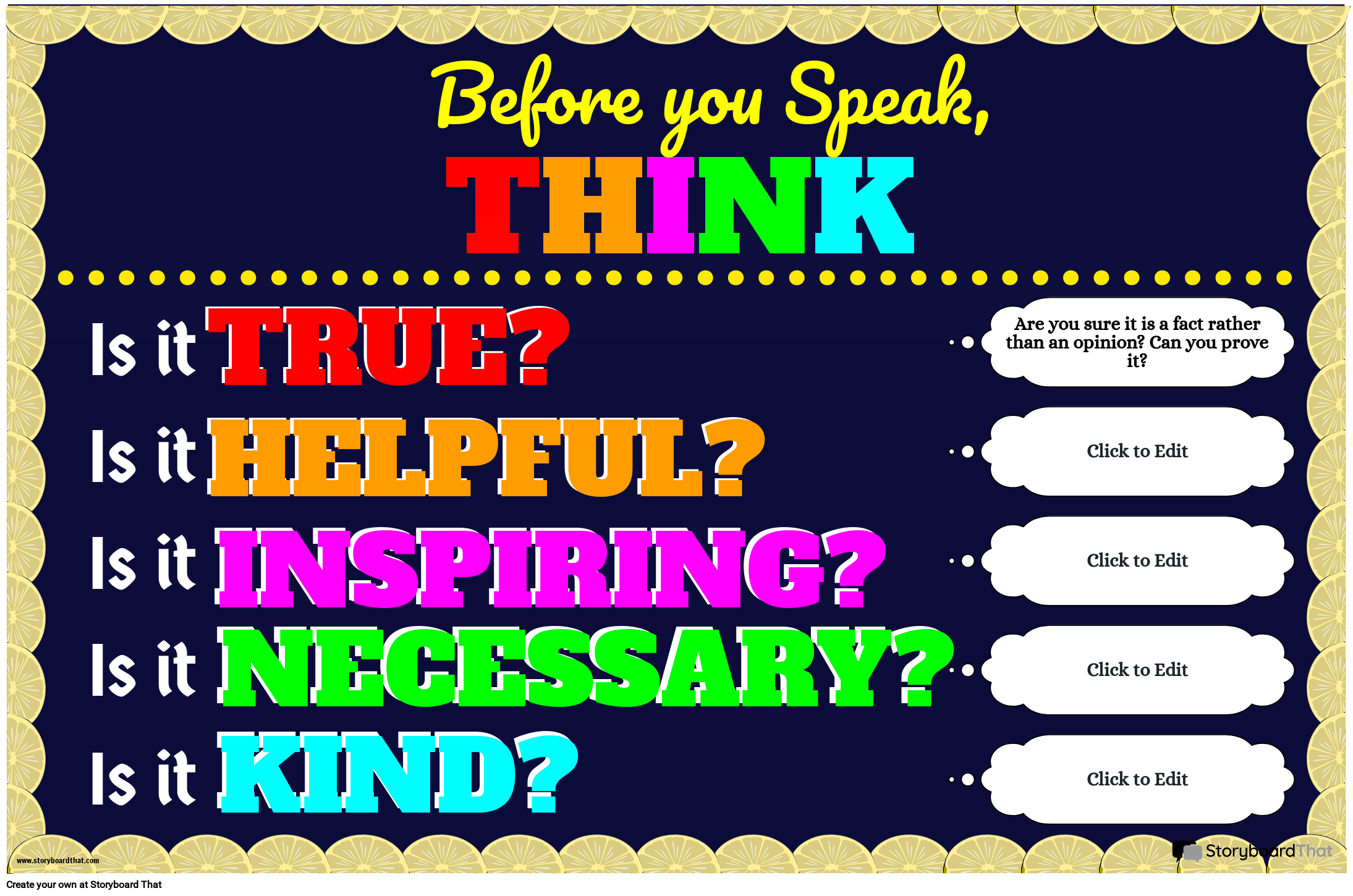 Think Before You Speak Motivational Poster