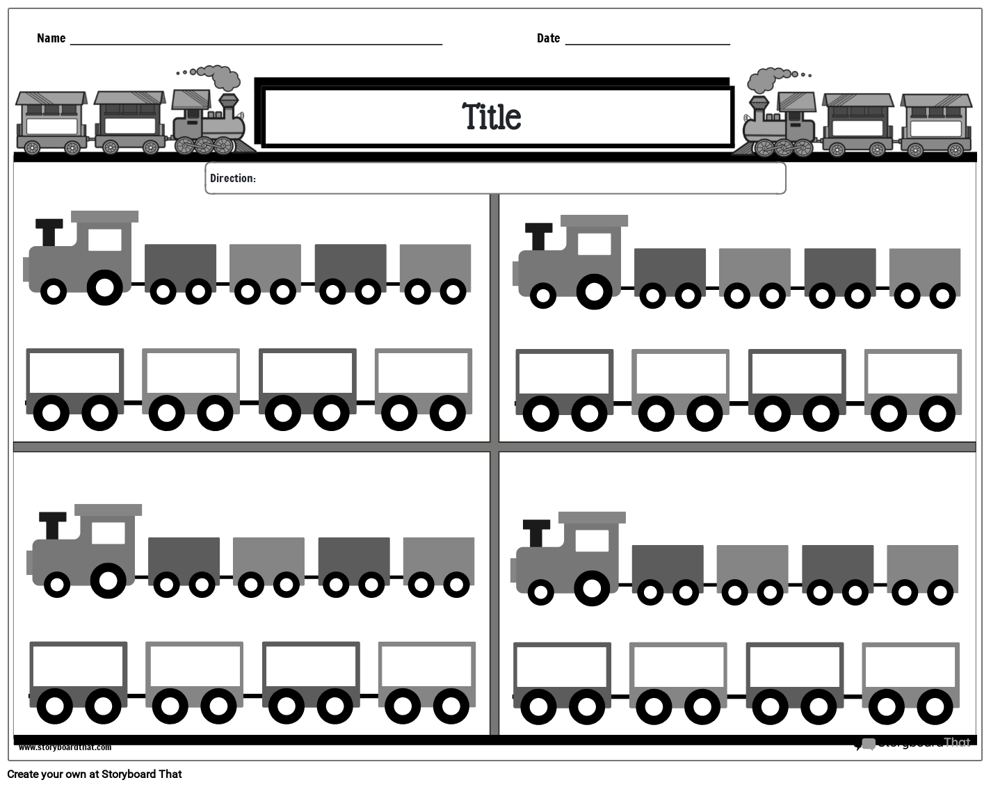 Train-themed Printable Ordering Numbers Worksheet