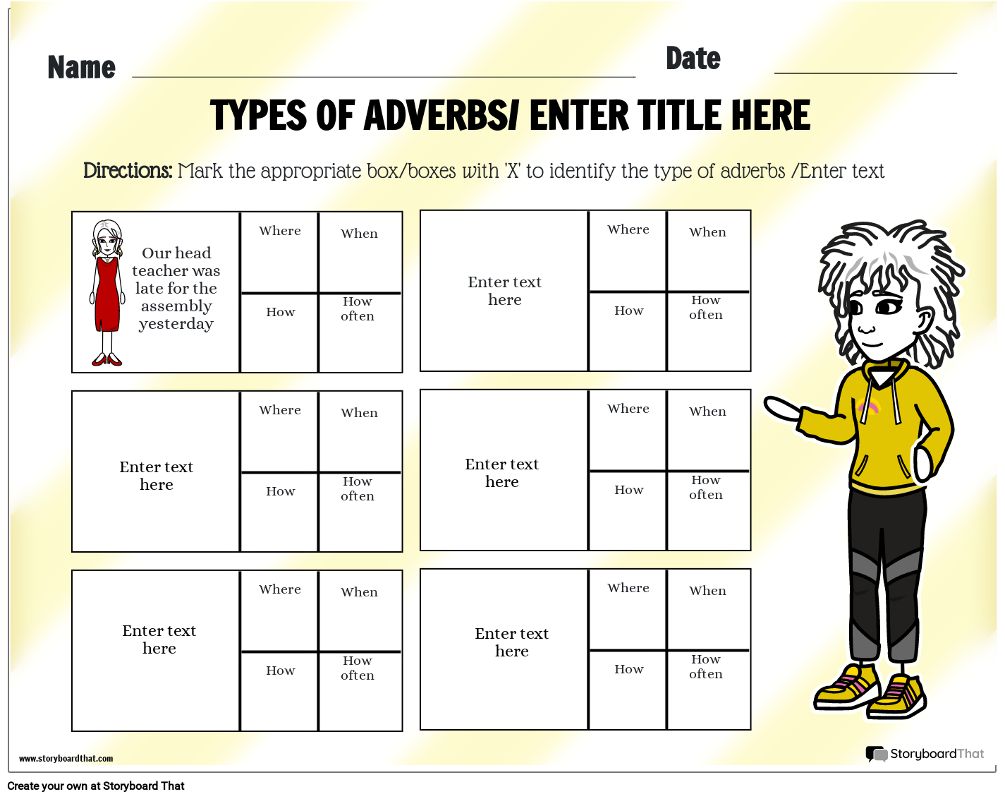 Types of Adverbs Worksheets