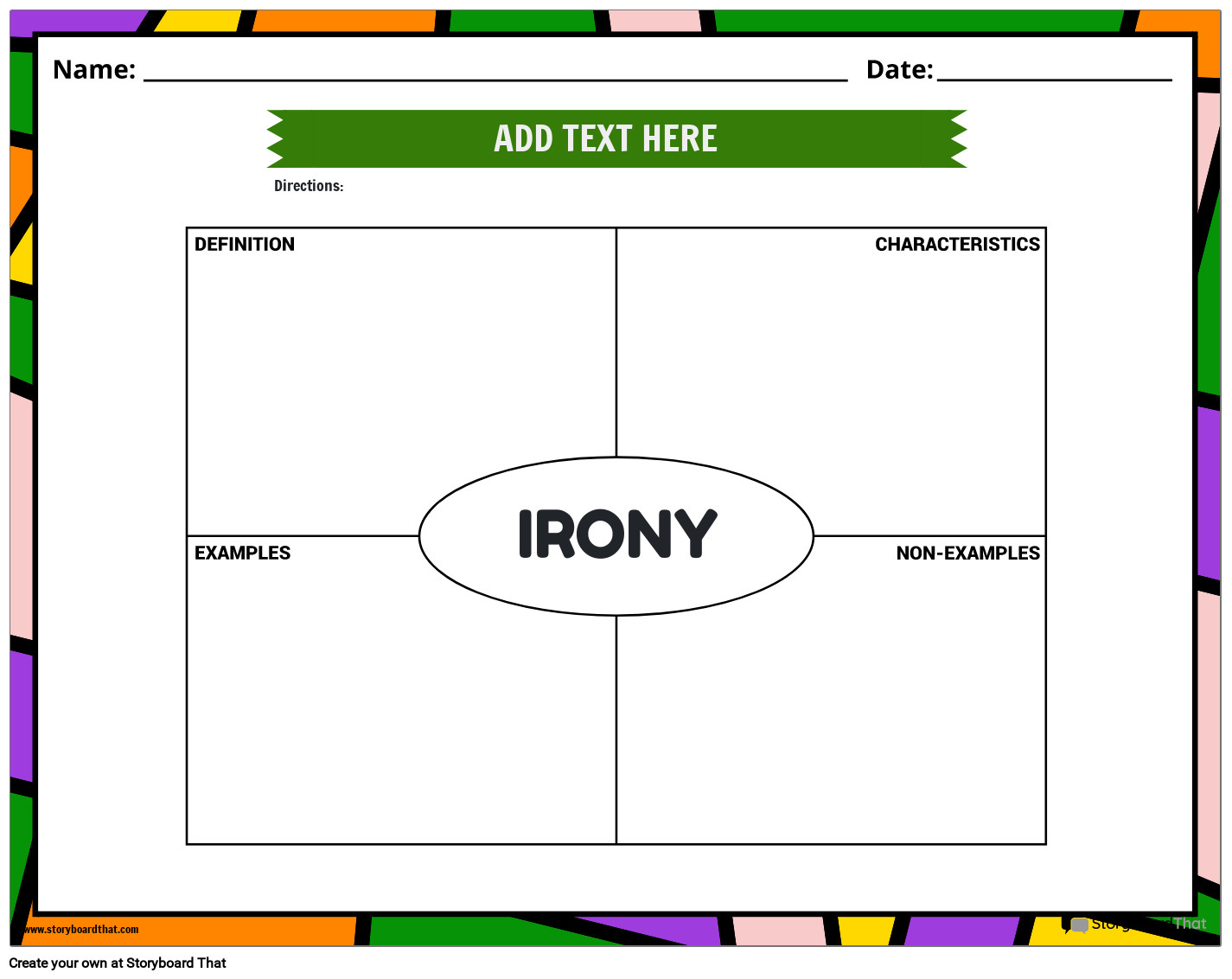 Understanding Irony Worksheet