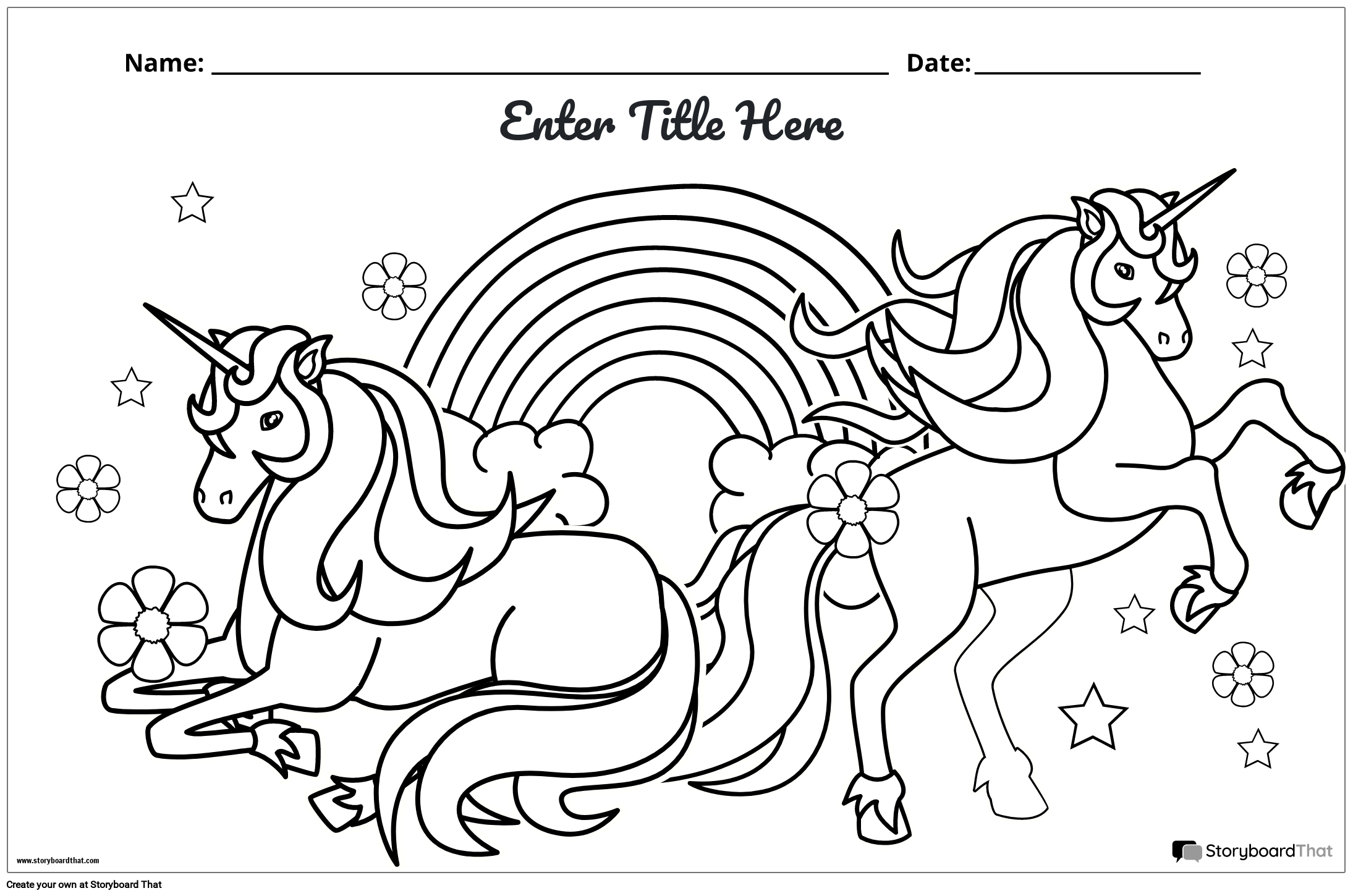 Unicorn - themed Coloring Printable