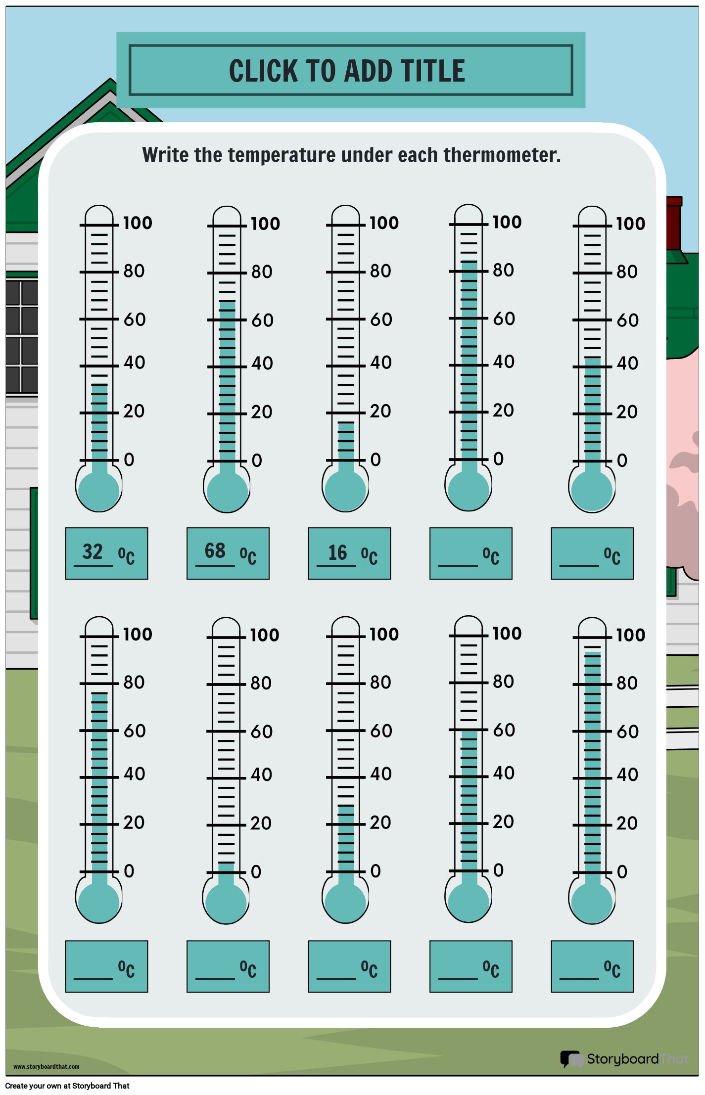 UNITS OF MEASUREMENT - TEMPERATURE POSTER READING THERMOMETERS