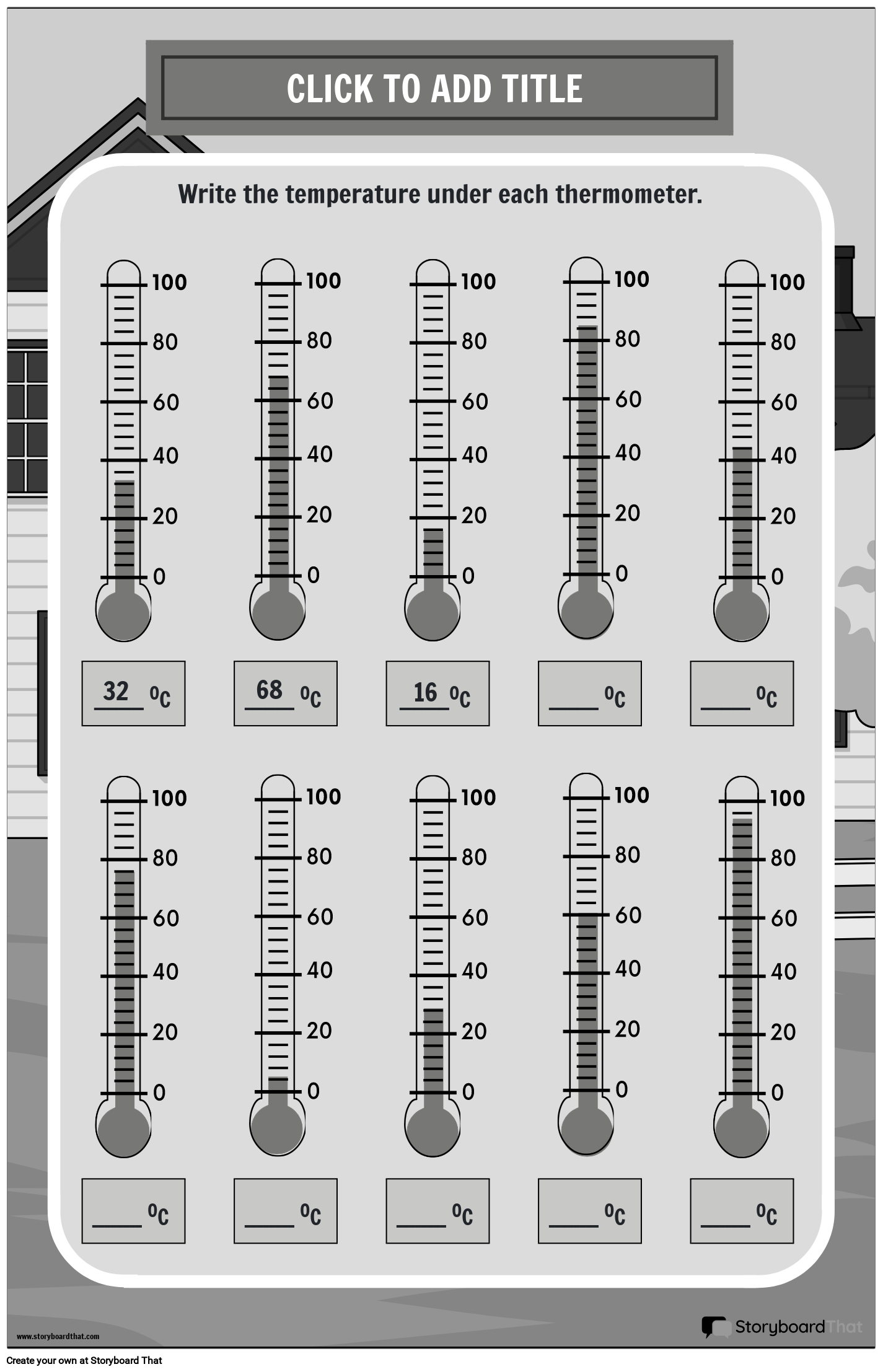 UNITS OF MEASUREMENT - TEMPERATURE POSTER WITH THERMOMETERS
